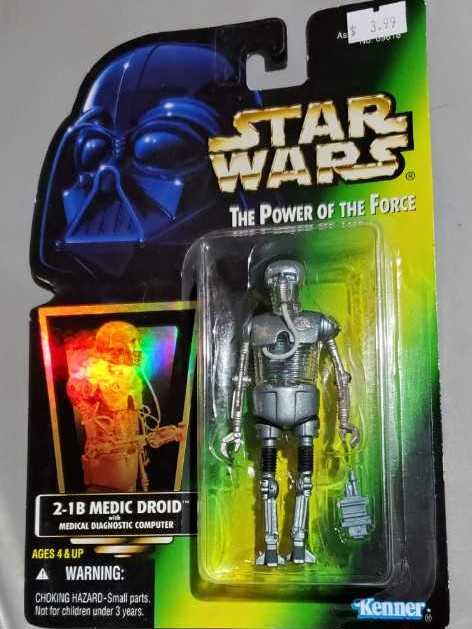 Carded Signed. The Power Of The Force. 2-1B Medic Droid. Signed Bill Hargreaves - Hasbro / Kenner (Power Of The Force - Green Card) action figure collectible [Barcode 076281696188] - Main Image 4