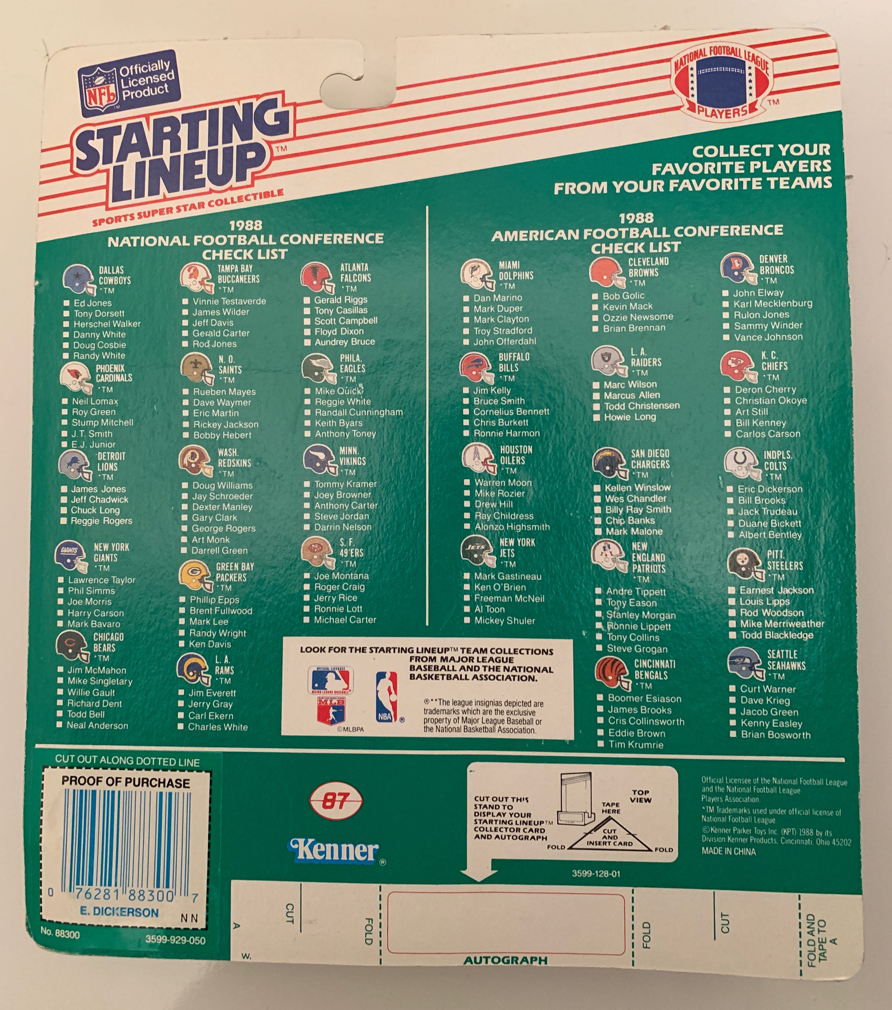 1988 Eric Dickerson - Kenner action figure collectible [Barcode 076281883007] - Main Image 2