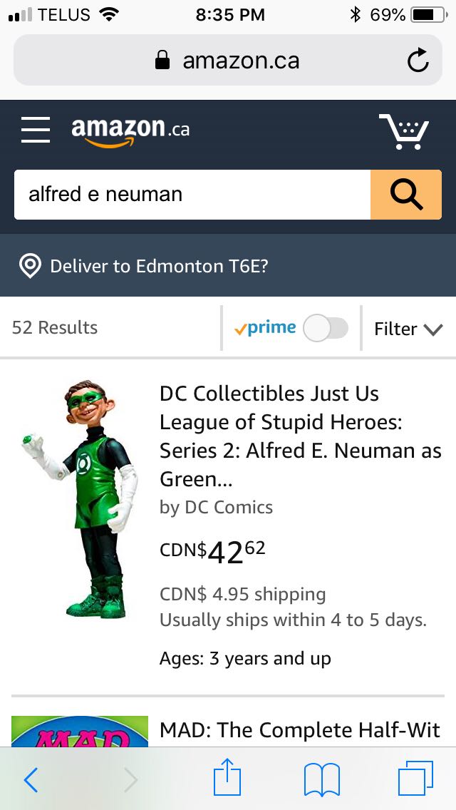 MAD JUST US LEAGUE Green Lantern Alfred E. Newman JUST US Figure - DC Collectibles (Mad Magazine) action figure collectible [Barcode 761941308678] - Main Image 3