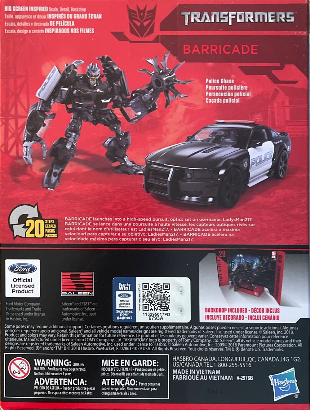 Barricade - Hasbro/Takara (Transformers Studio Series) action figure collectible [Barcode 630509774166] - Main Image 4