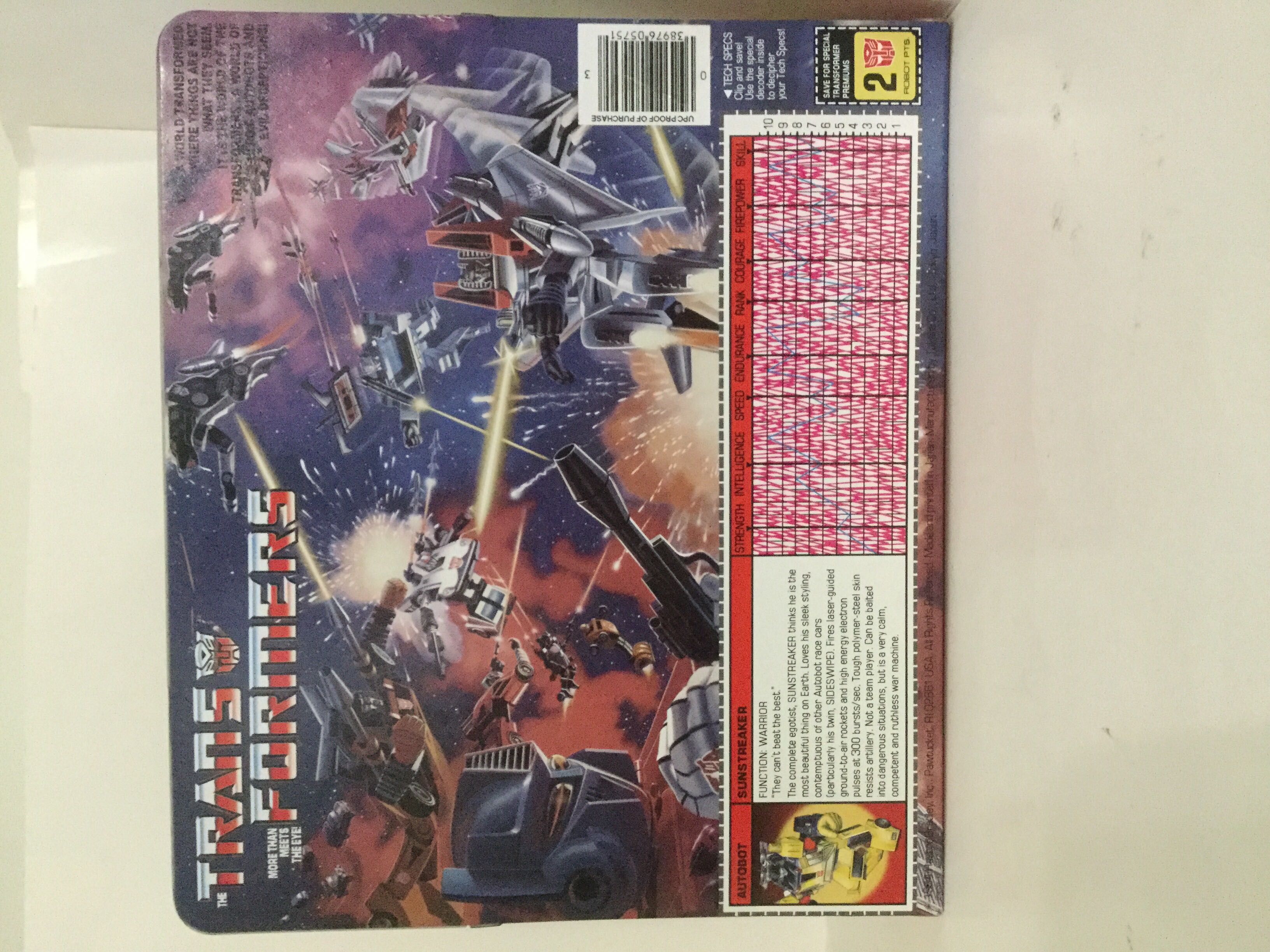 Transformers G1 Sunstreaker - Hasbro (Generation 1) action figure collectible [Barcode 038976057513] - Main Image 2