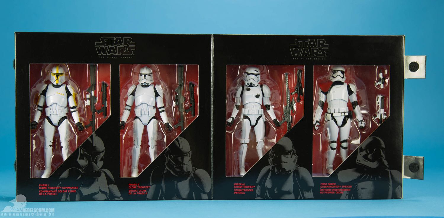 Phase I Clone Trooper Commander, Phase II Clone Trooper, Imperial Stormtrooper, First Order Stormtrooper Officer - Hasbro (Star Wars Black Series (Exclusive)) action figure collectible - Main Image 2