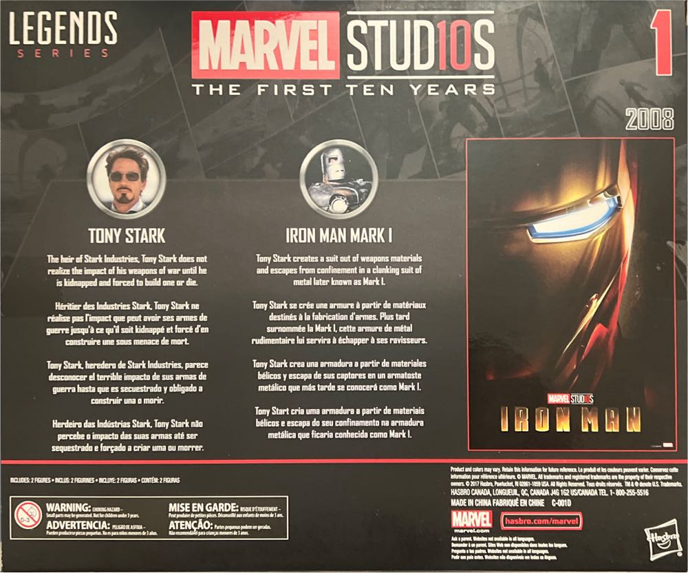 Tony Stark and Iron Man (Mark 1) - Hasbro (Marvel Studios: The First Ten Years) action figure collectible [Barcode 630509707706] - Main Image 3