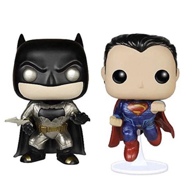 Batman Vs Superman Funko DC Heroes Batman VS. Superman Metallic 2-Pack Pop Vinyl Set - Funko (Batman V Superman:  Dawn Of Justice) action figure collectible [Barcode 849803070052] - Main Image 2