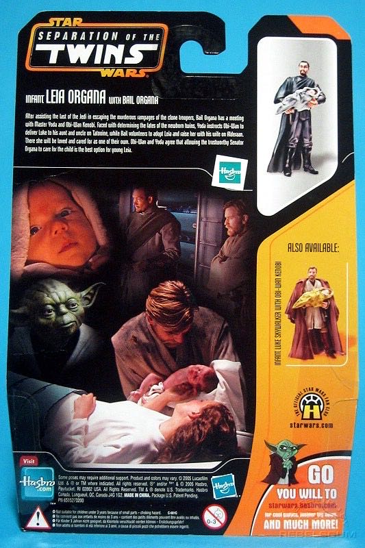 Infant Leia Organa with Bail Organa - Hasbro (Star Wars - Separation Of The Twins) action figure collectible [Barcode 653569128250] - Main Image 2