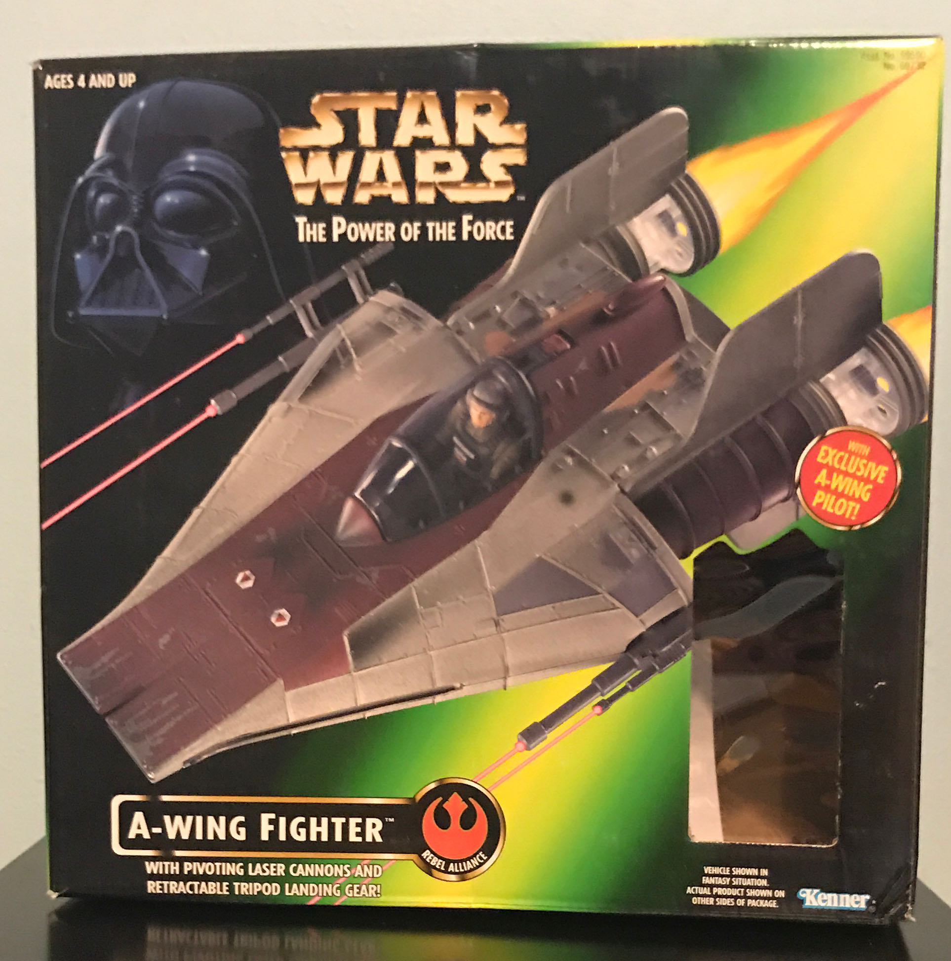 A-Wing Fighter With Pivoting Laser Cannons & Retractable Tripod Landing Gear! - Kenner (Star Wars: The Power of the Force) action figure collectible [Barcode 076281697321] - Main Image 2