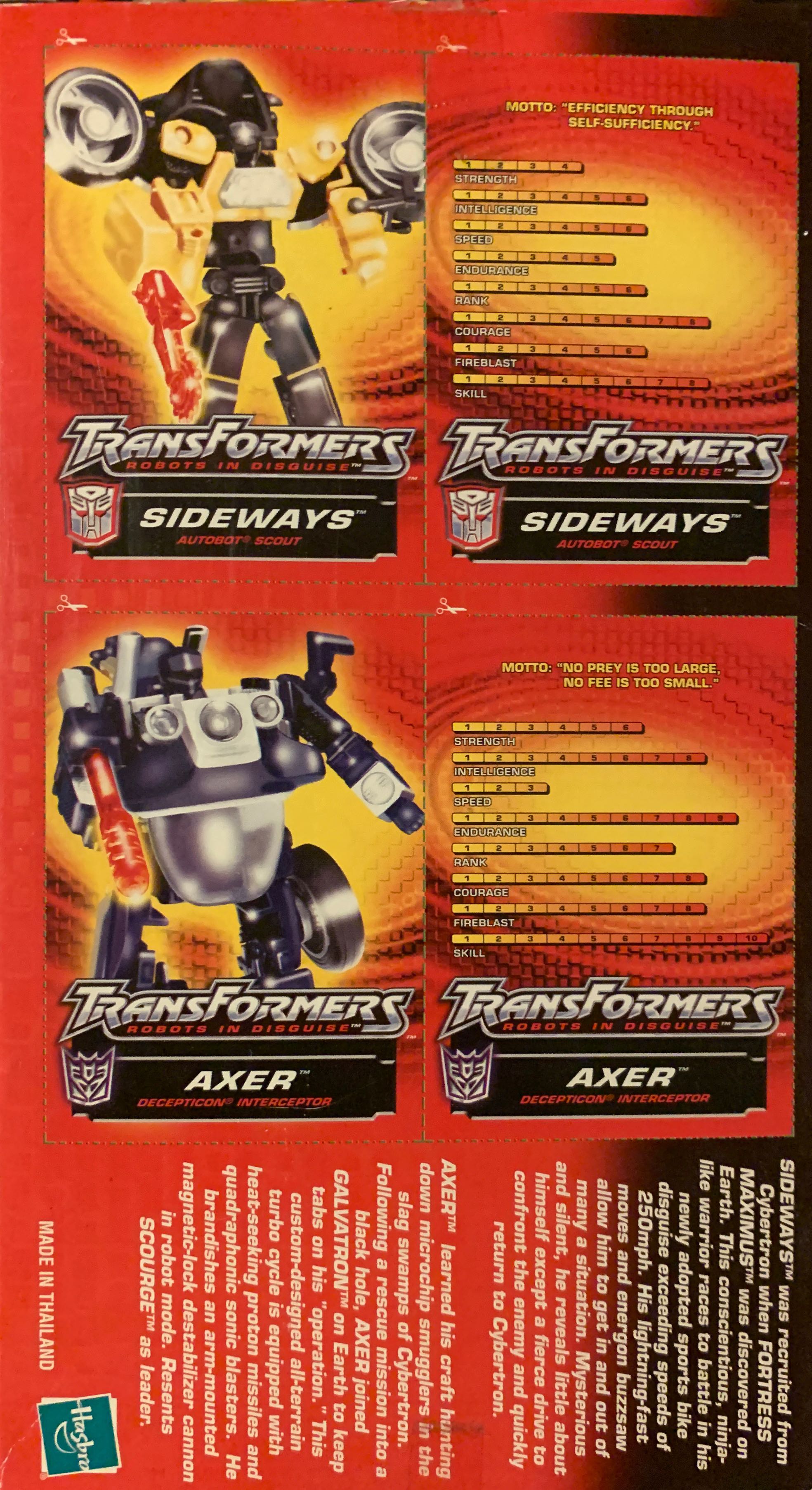 Sideways Vs. Axer - Hasbro (Transformers RID) action figure collectible [Barcode 076930265598] - Main Image 2