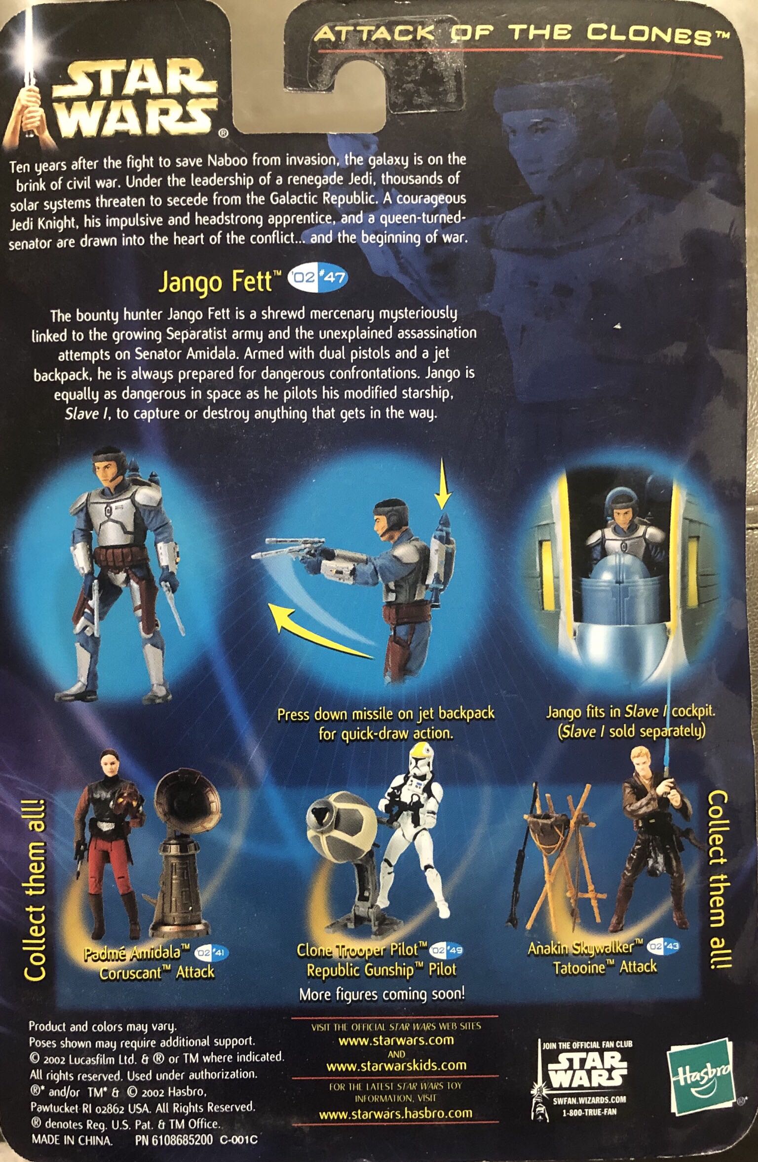 Jango Fett (Slave I Pilot) - Hasbro (Star Wars) action figure collectible [Barcode 076930849095] - Main Image 3