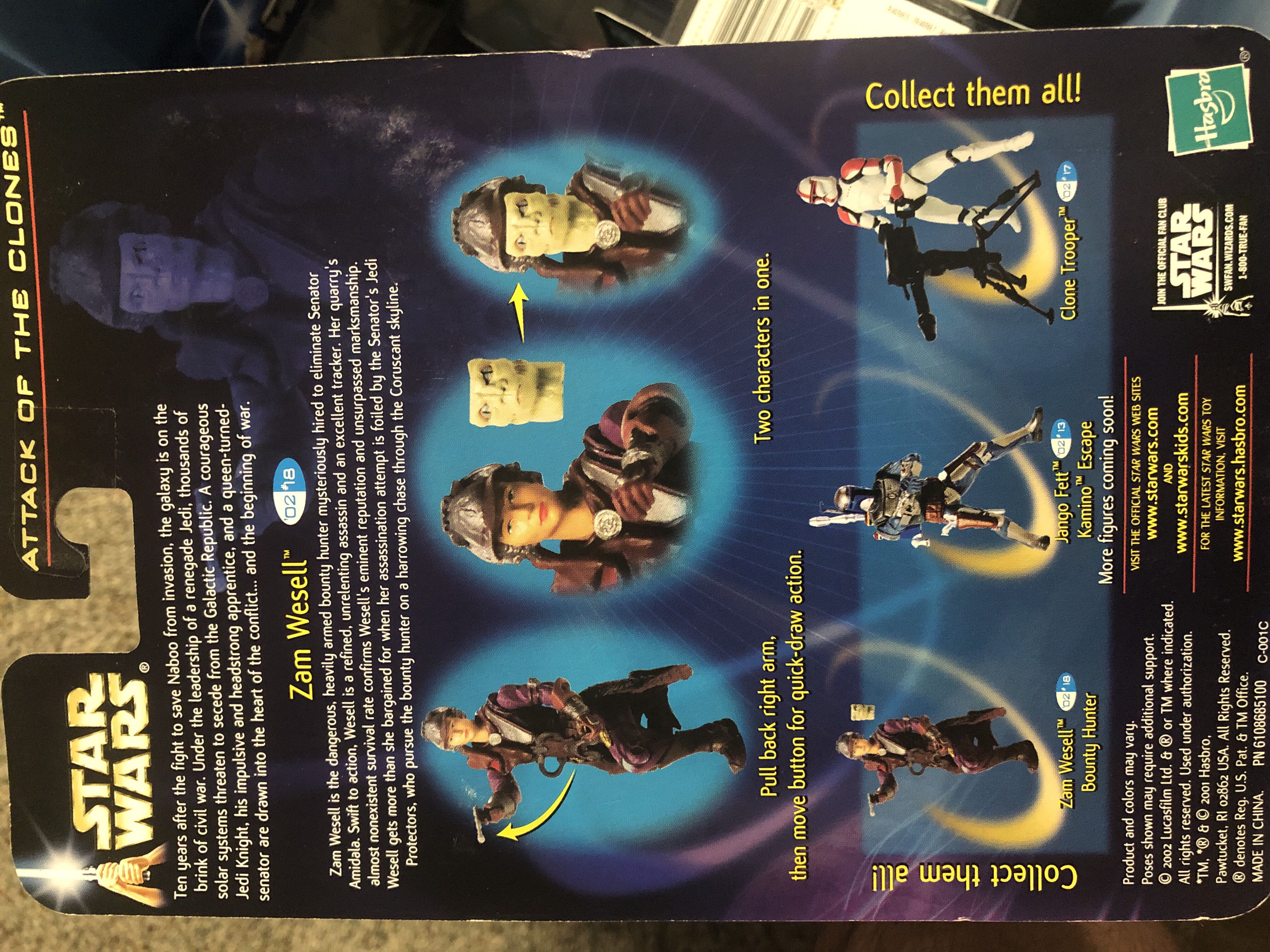 Zam Wesell (Bounty Hunter) 02/18 - Hasbro (Attack Of The Clones) action figure collectible [Barcode 076930846551] - Main Image 3