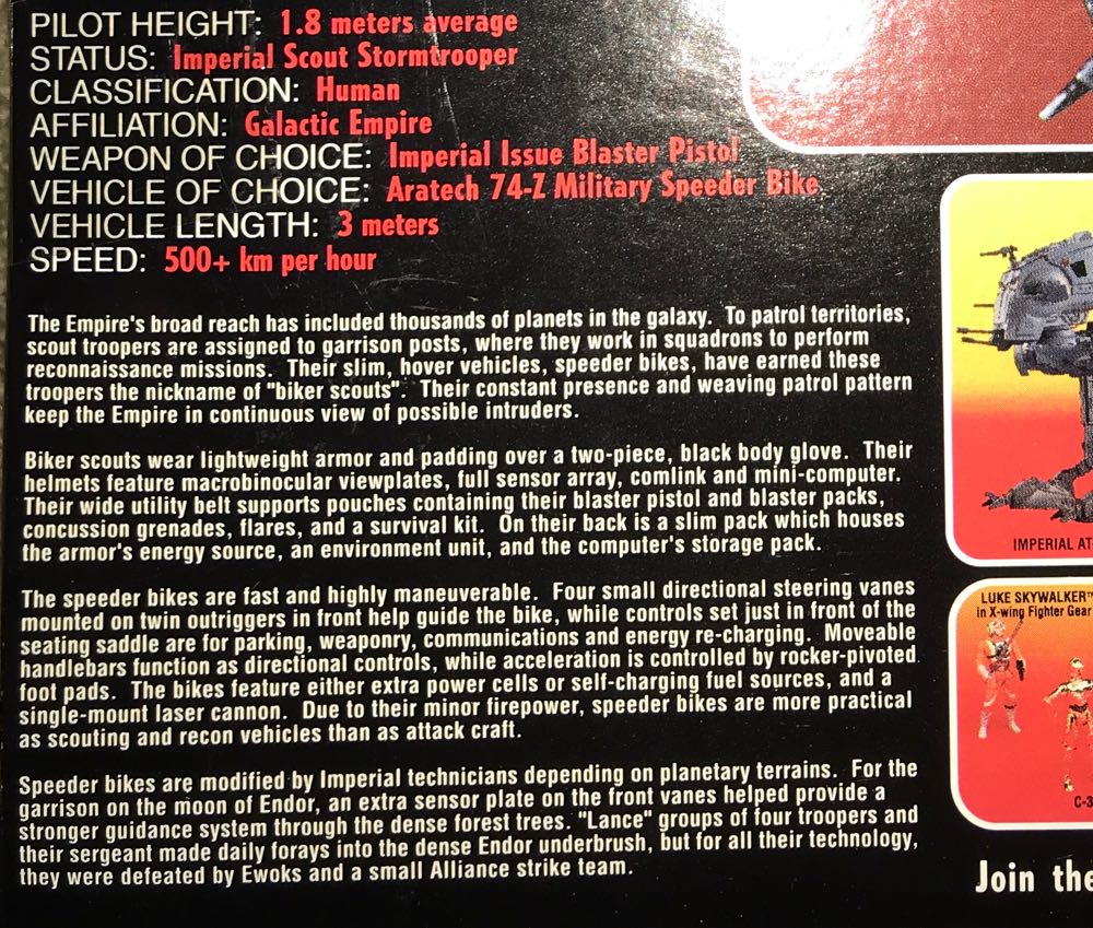 Imperial Speeder Bike - Hasbro / Kenner (Power Of The Force - Red Card) action figure collectible [Barcode 076281697659] - Main Image 3