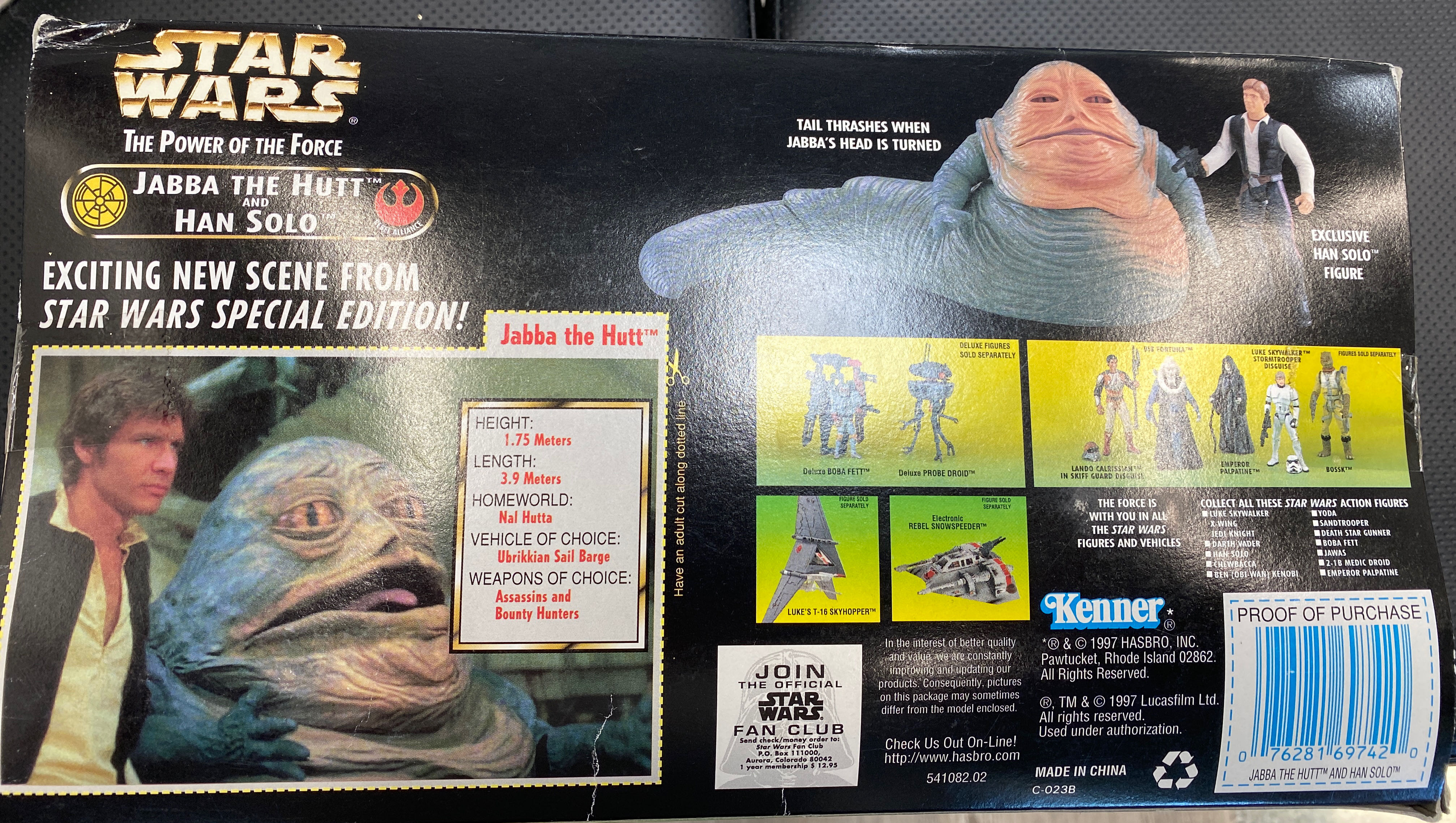 POTF Jabba the Hutt & Han Solo - Kenner (Star Wars: Power Of The Force 2) action figure collectible [Barcode 076281697420] - Main Image 2