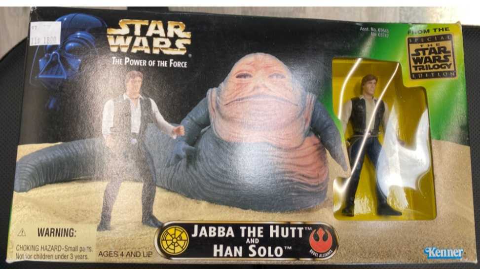 POTF Jabba the Hutt & Han Solo - Kenner (Star Wars: Power Of The Force 2) action figure collectible [Barcode 076281697420] - Main Image 3