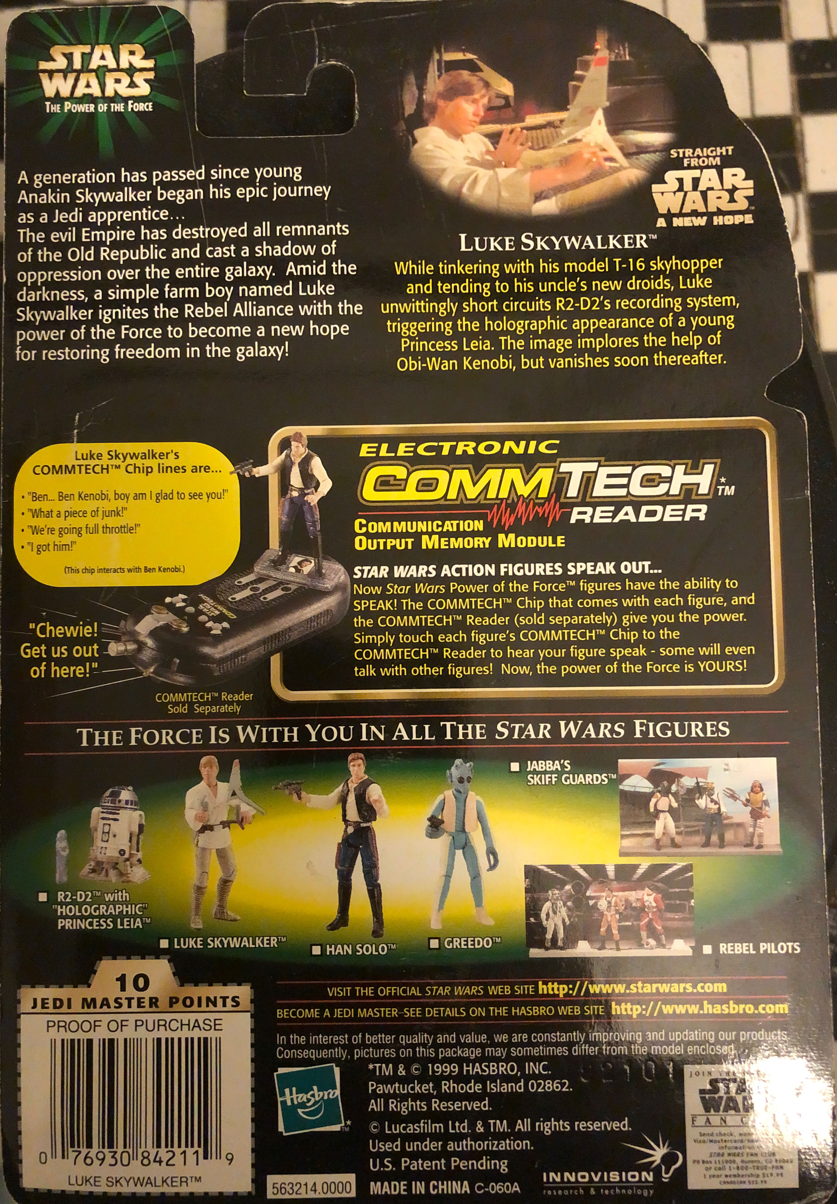 POTF - Luke Skywalker - Hasbro (Star Wars - Power of the Force - Green Card) action figure collectible [Barcode 076930842119] - Main Image 2