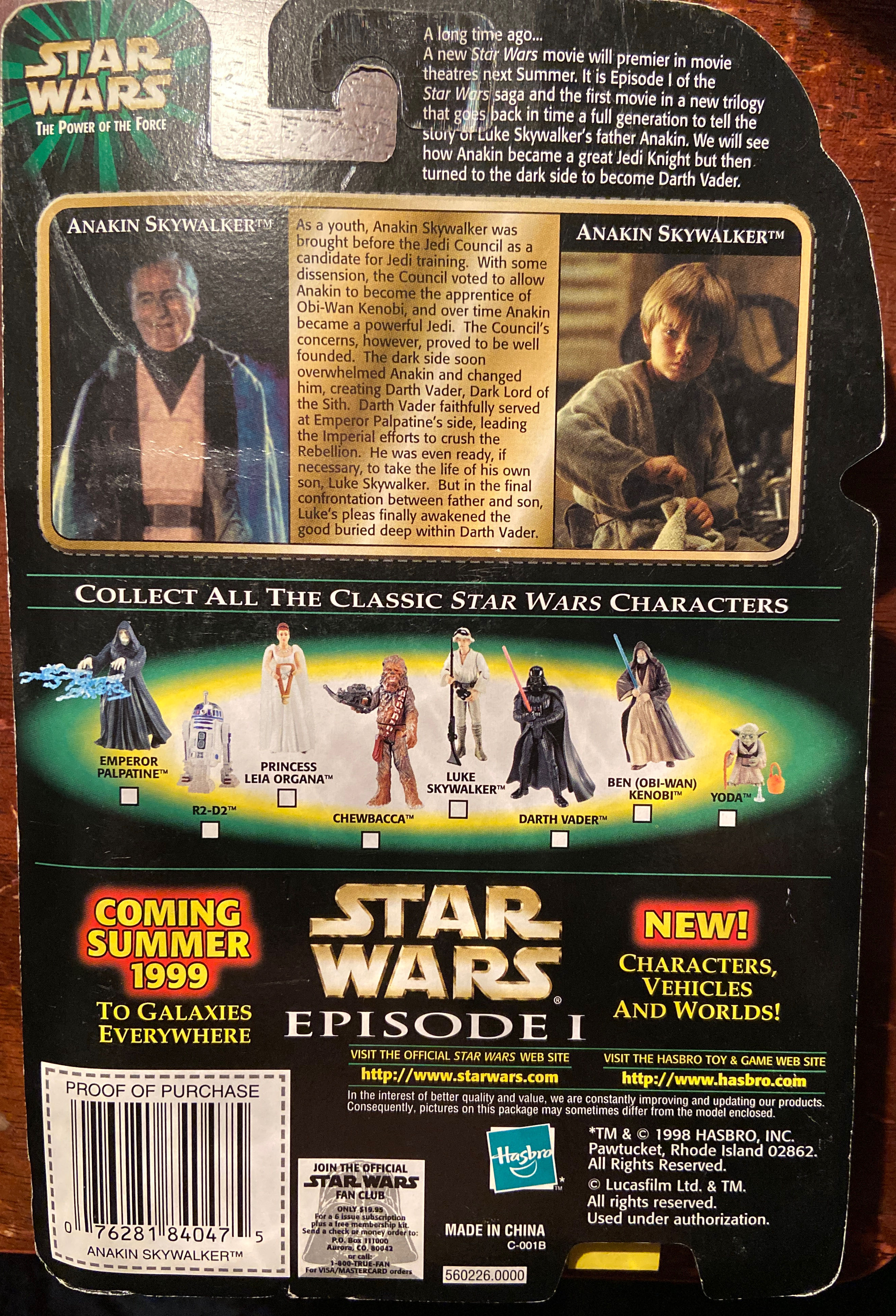 Anakin Skywalker - Hasbro (Star Wars: Episode VI - Return Of The Jedi) action figure collectible [Barcode 076281840475] - Main Image 2