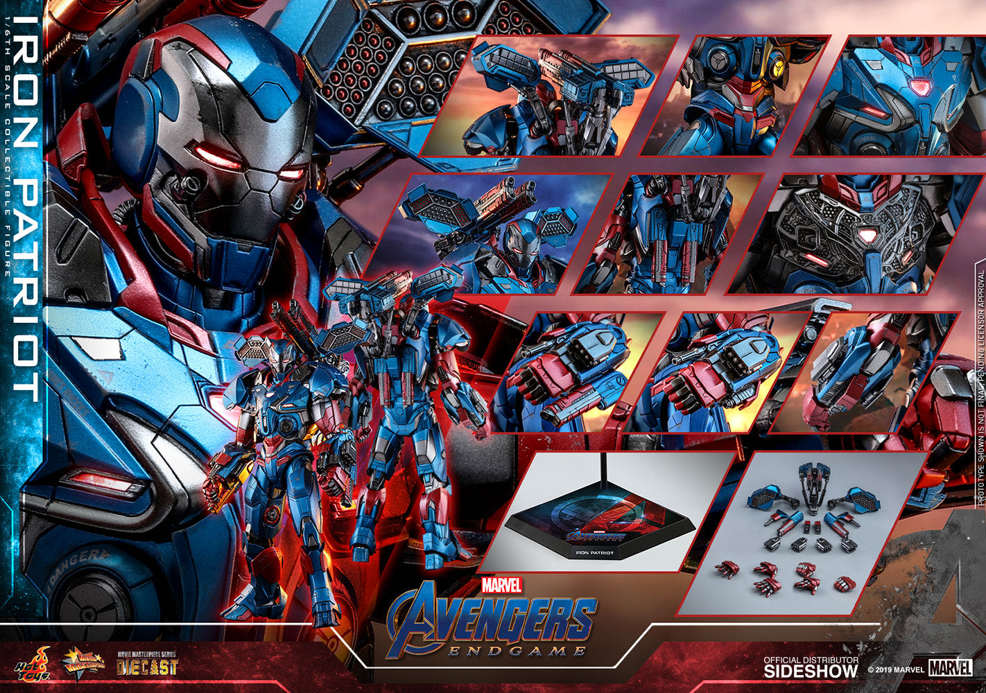 Iron Patriot Mk 2 - Hot Toys (Avengers Endgame) action figure collectible - Main Image 4