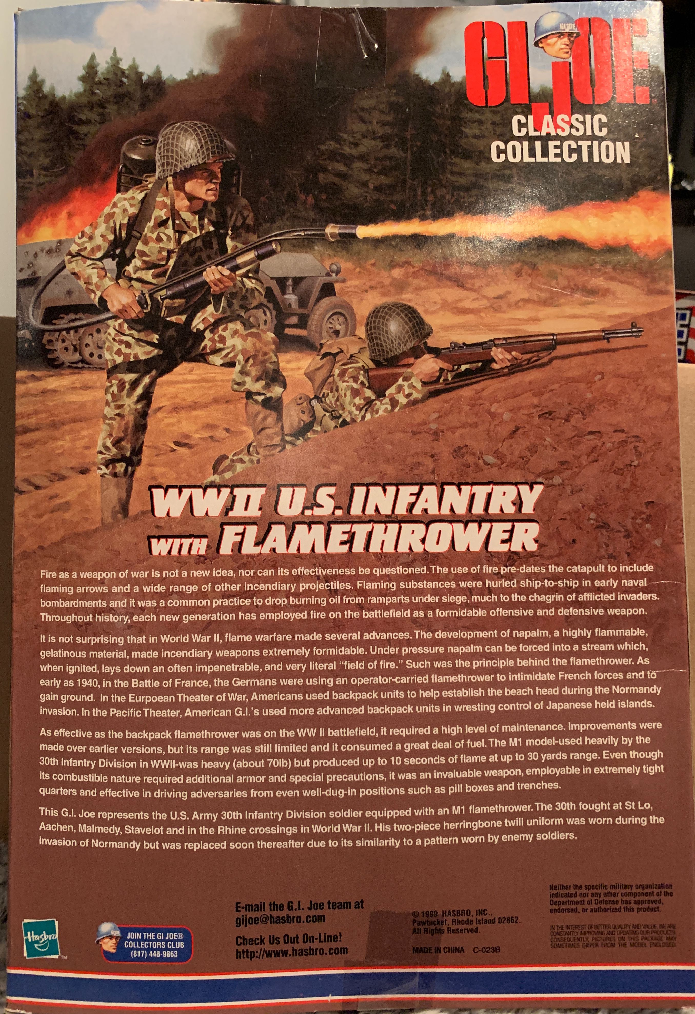 WWII U.S. Infantry w/Flamethrower - Hasbro action figure collectible [Barcode 076930815472] - Main Image 2
