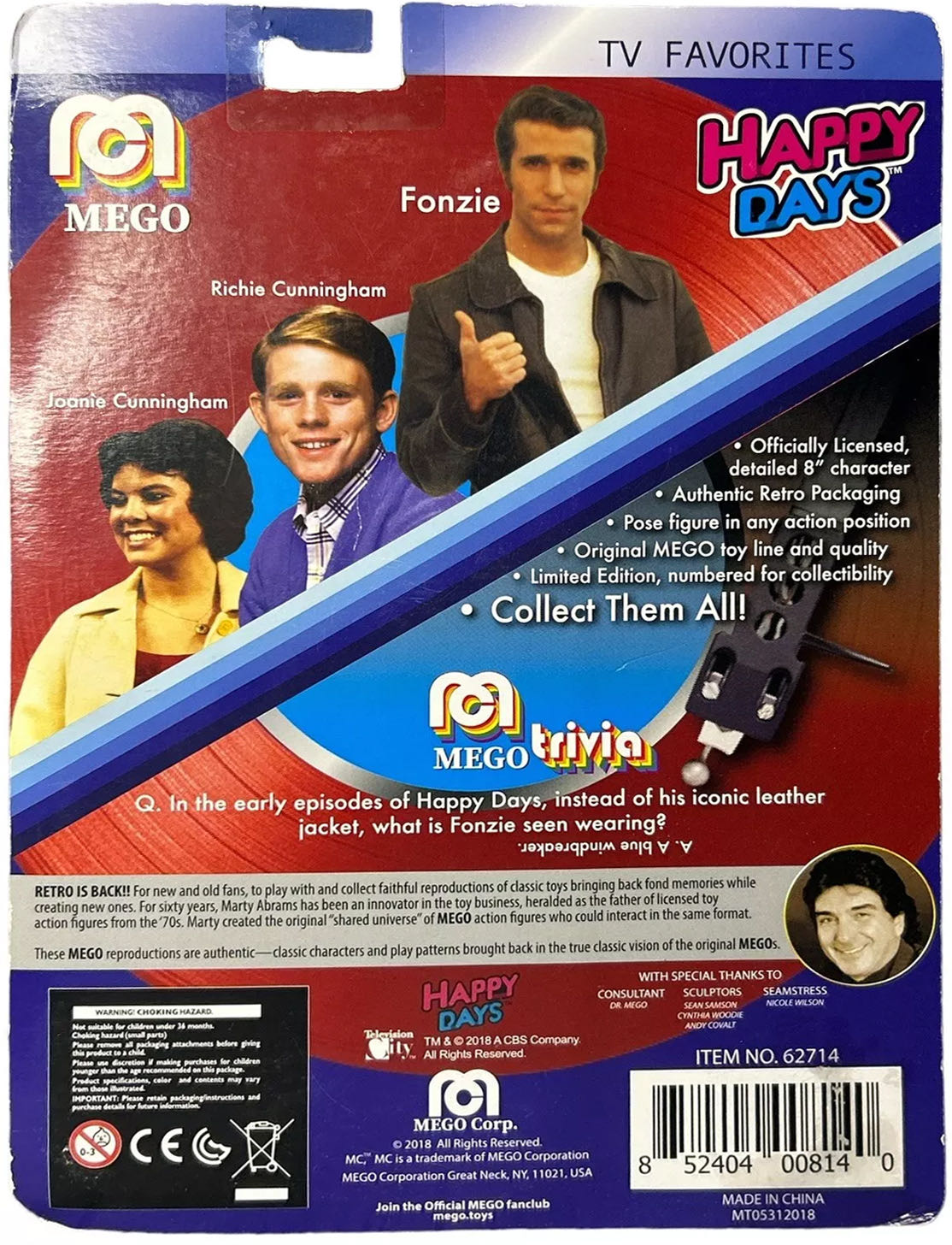 Fonzie - Mego (Happy Days) action figure collectible [Barcode 852404008140] - Main Image 4