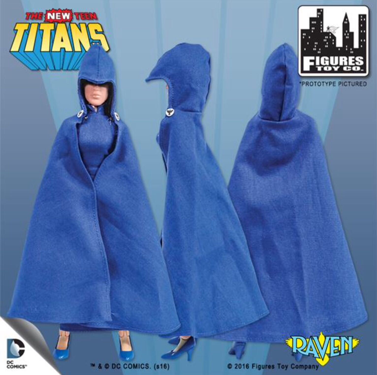 Figures Toy Company Teen Titans Raven  - Figures Toy Company (The New Teen Titans Retro 8 Inch Action Figures Series 1) action figure collectible [Barcode 728028298390] - Main Image 2