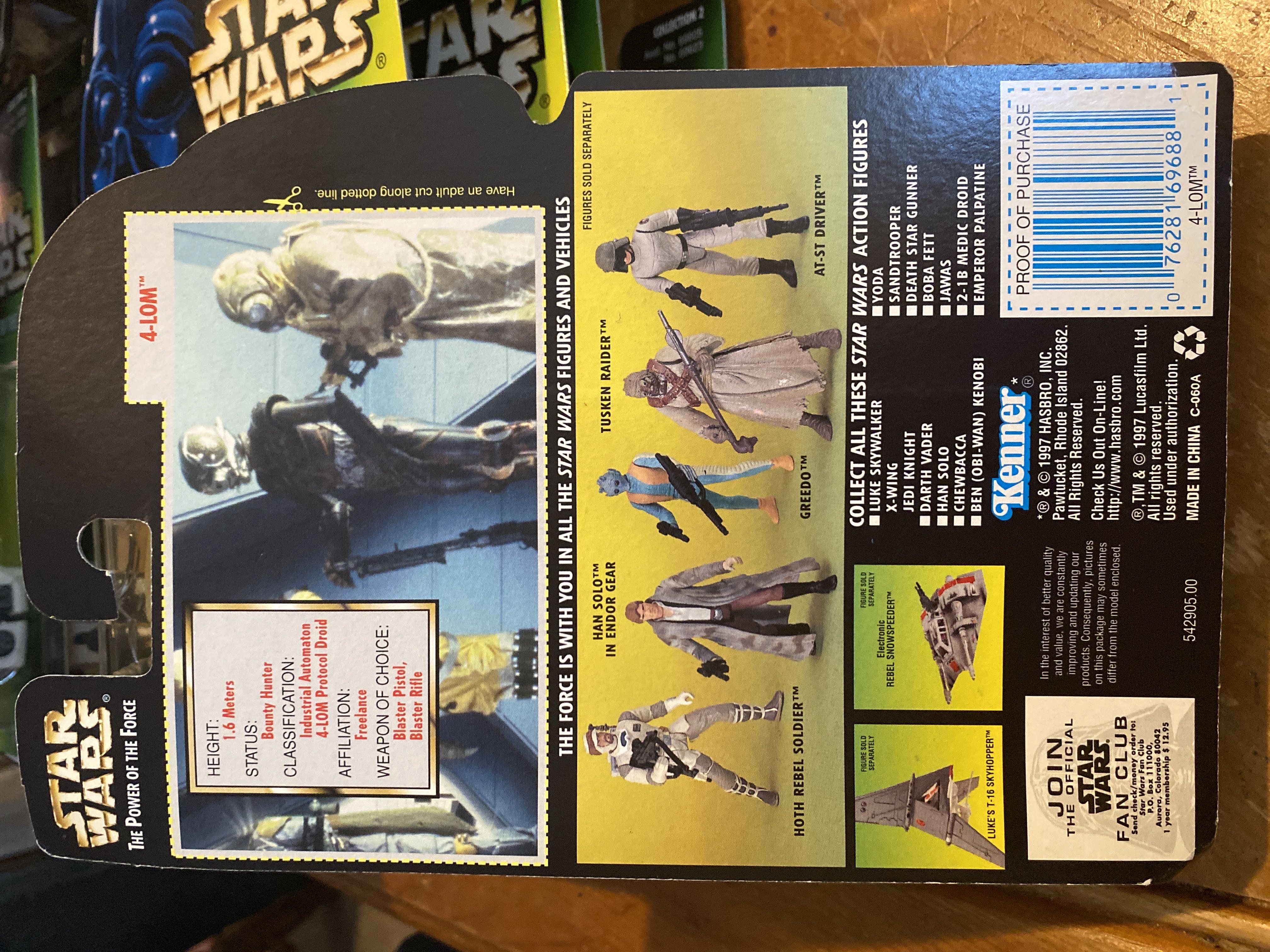 4-LOM w/ Blaster Pistol & Blaster Rifle - Kenner (Star Wars The Power Of The Force (Green Card)) action figure collectible [Barcode 076281696881] - Main Image 2