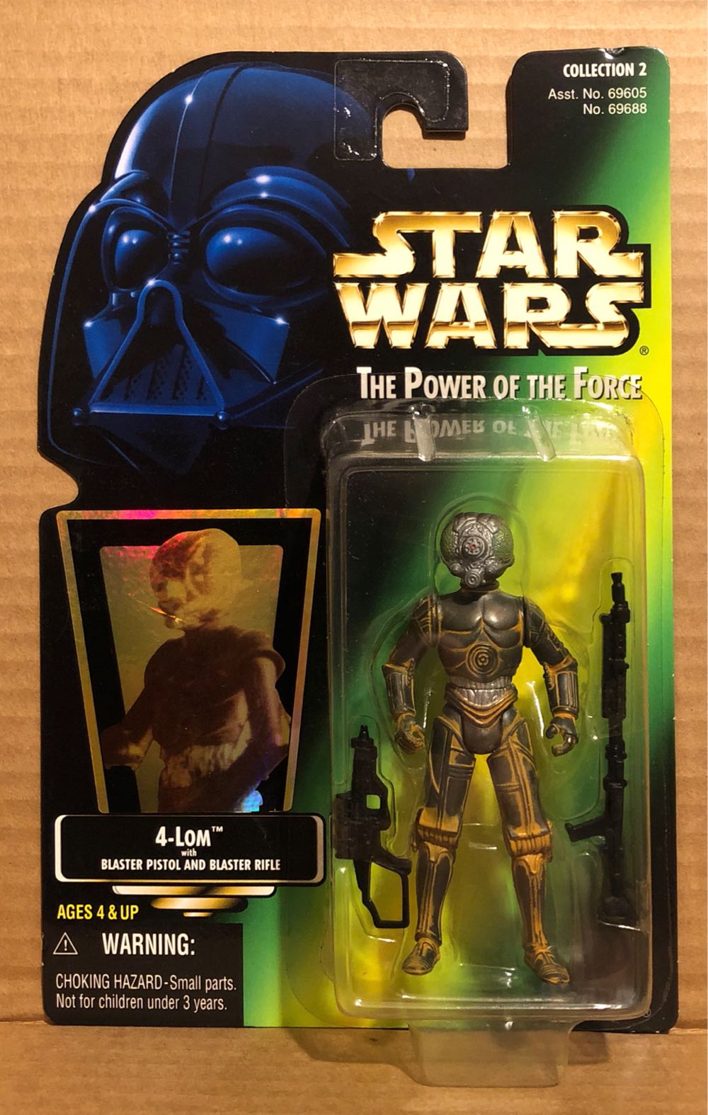 4-LOM w/ Blaster Pistol & Blaster Rifle - Kenner (Star Wars The Power Of The Force (Green Card)) action figure collectible [Barcode 076281696881] - Main Image 3