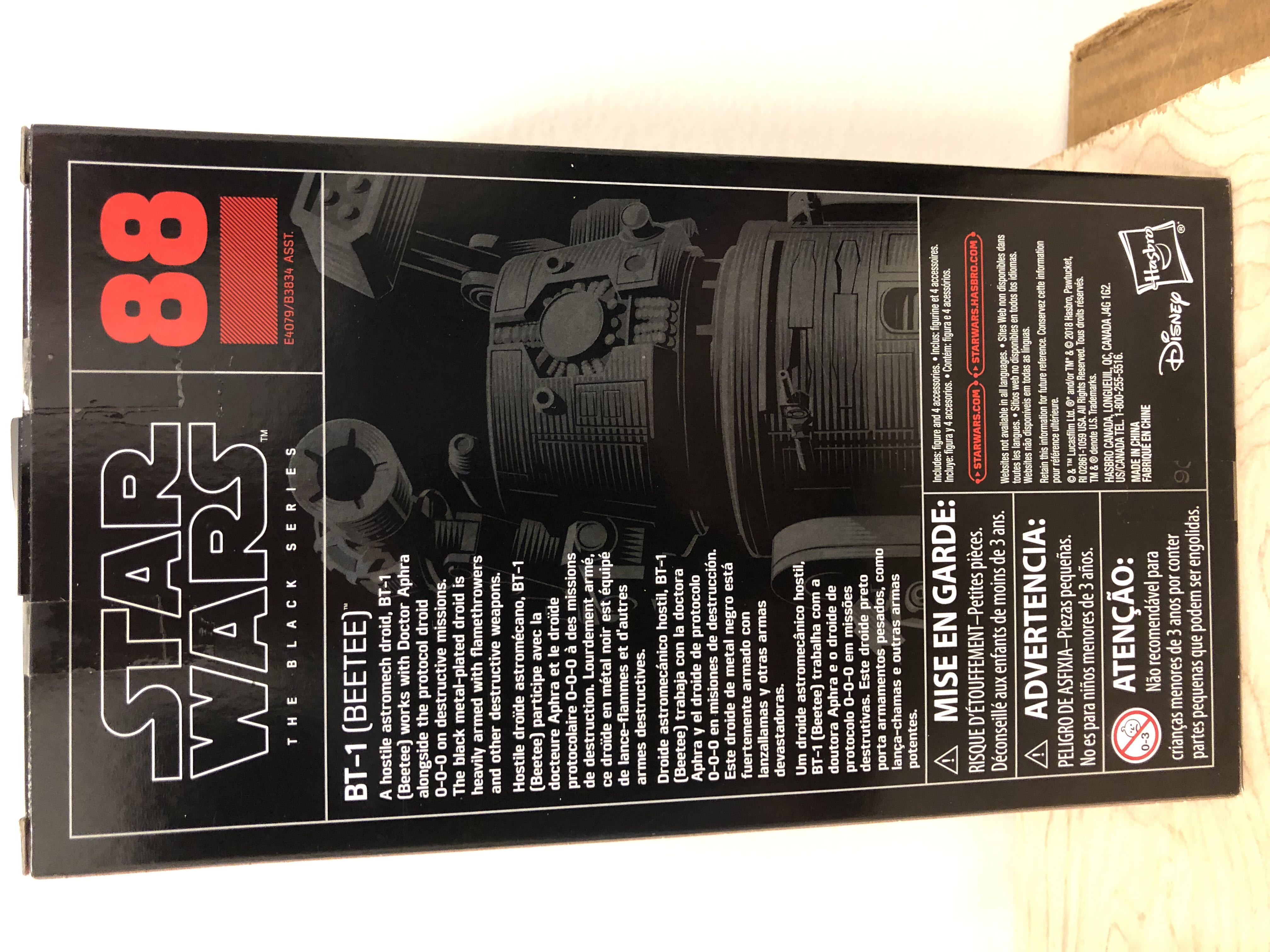 BT-1 (Beetee) - Hasbro (Star Wars Black 6”) (Starwars Black 6 inch) action figure collectible [Barcode 630509793990] - Main Image 2