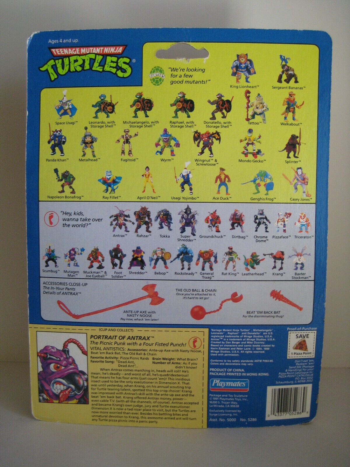 Antrax - Playmates Toys (Teenage Mutant Ninjaturtles) action figure collectible - Main Image 2