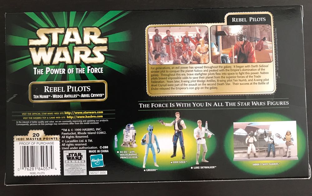 Ten Numb , Wedge Antilles , Arvel Cryno - Star Wars Rebel Pilots Boxset (The Power Of The Force) - Hasbo / Kenner (Star Wars) action figure collectible [Barcode 076281840574] - Main Image 2
