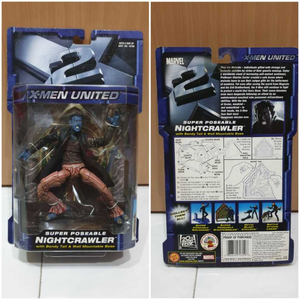 Marvel Legends X-Men X2 X-Men United Night Crawler (Super Posable)  - Toy Biz (X2 X-Men United) action figure collectible [Barcode 086892707098] - Main Image 2