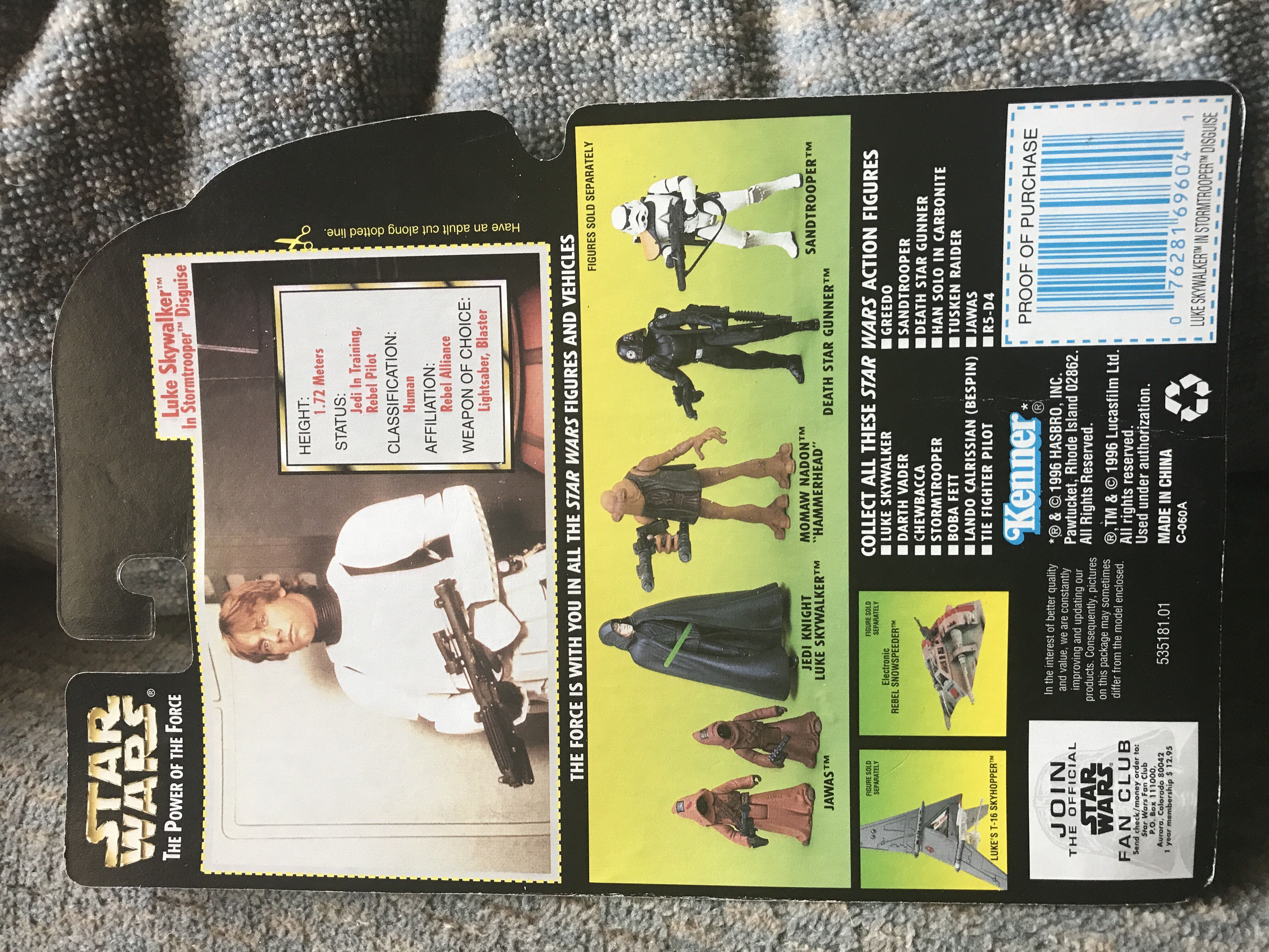 Luke Skywalker in Stormtrooper Disguise - Hasbro (Star Wars - POTF) action figure collectible [Barcode 076281696041] - Main Image 2