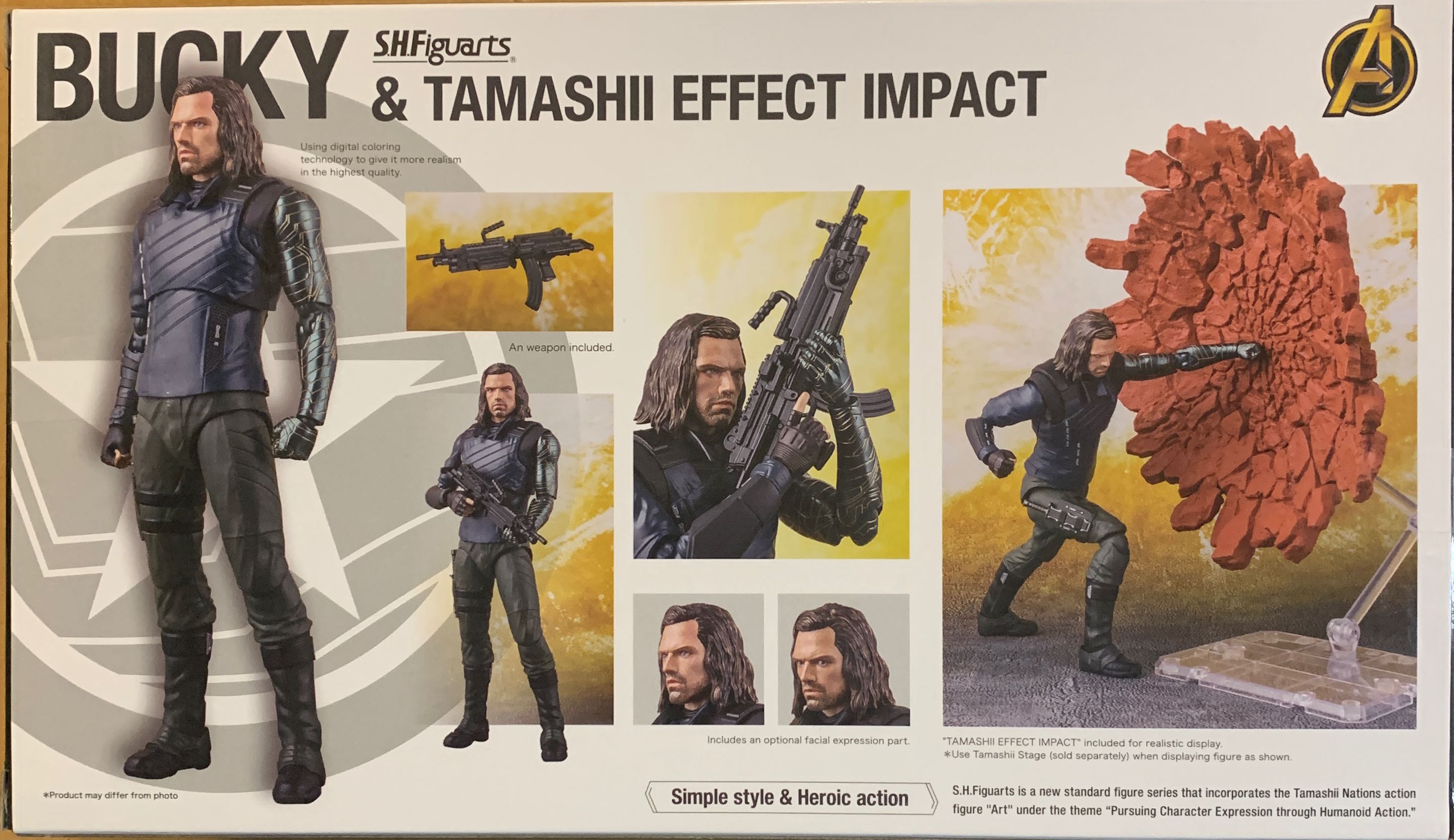 Bandai Tamashii Nations S.H. Figuarts Bucky Barnes (Battle of Wakanda ver.) With Tamashii Effect Impact Accessory - Bandai Tamashii Nations (Marvel Studios Avengers: Infinity War) action figure collectible [Barcode 4573102551771] - Main Image 2