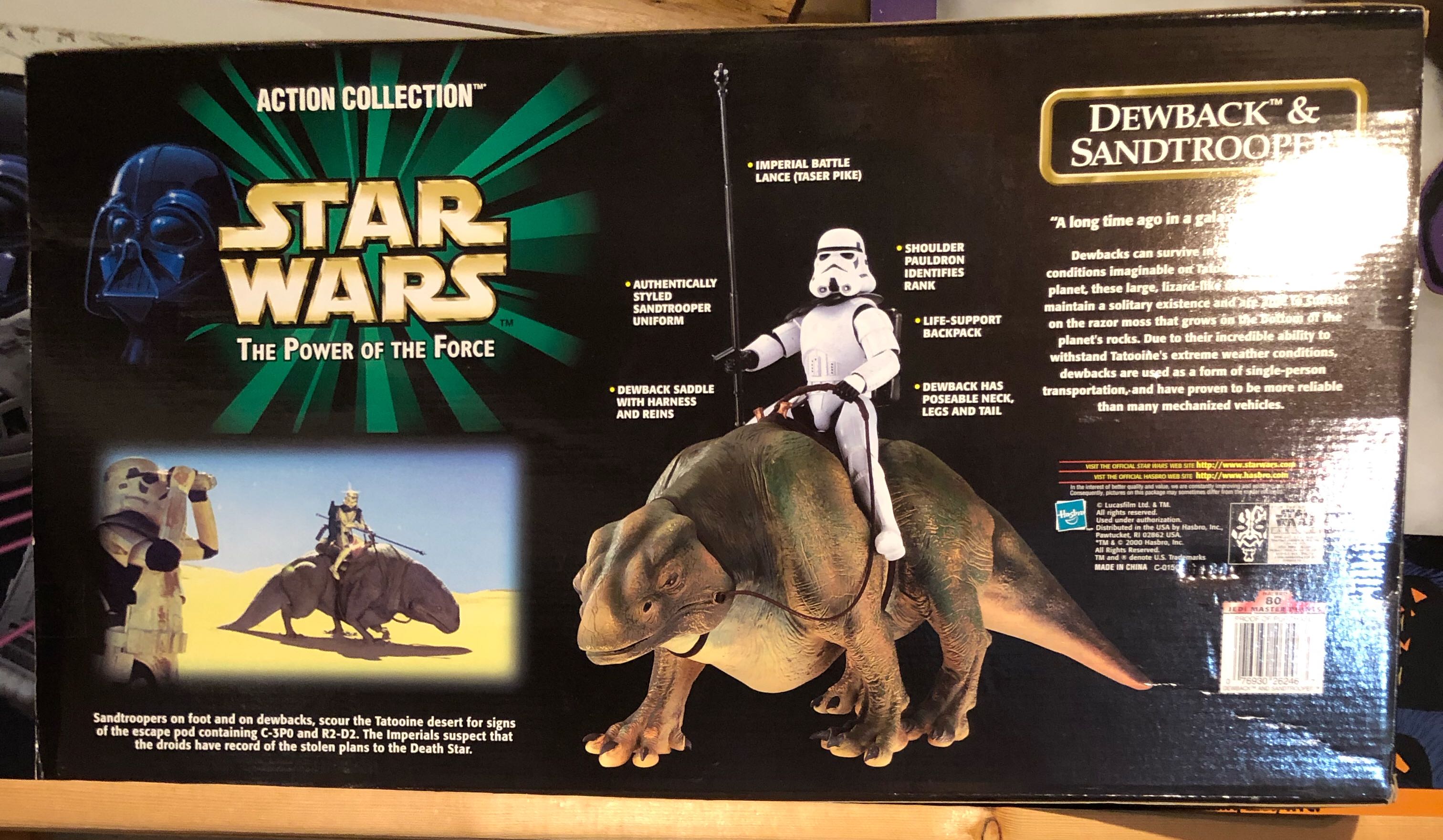 12” Dewback & Sandtrooper - Hasbro (1995-2000 The Power of the Force) action figure collectible [Barcode 076930262467] - Main Image 2