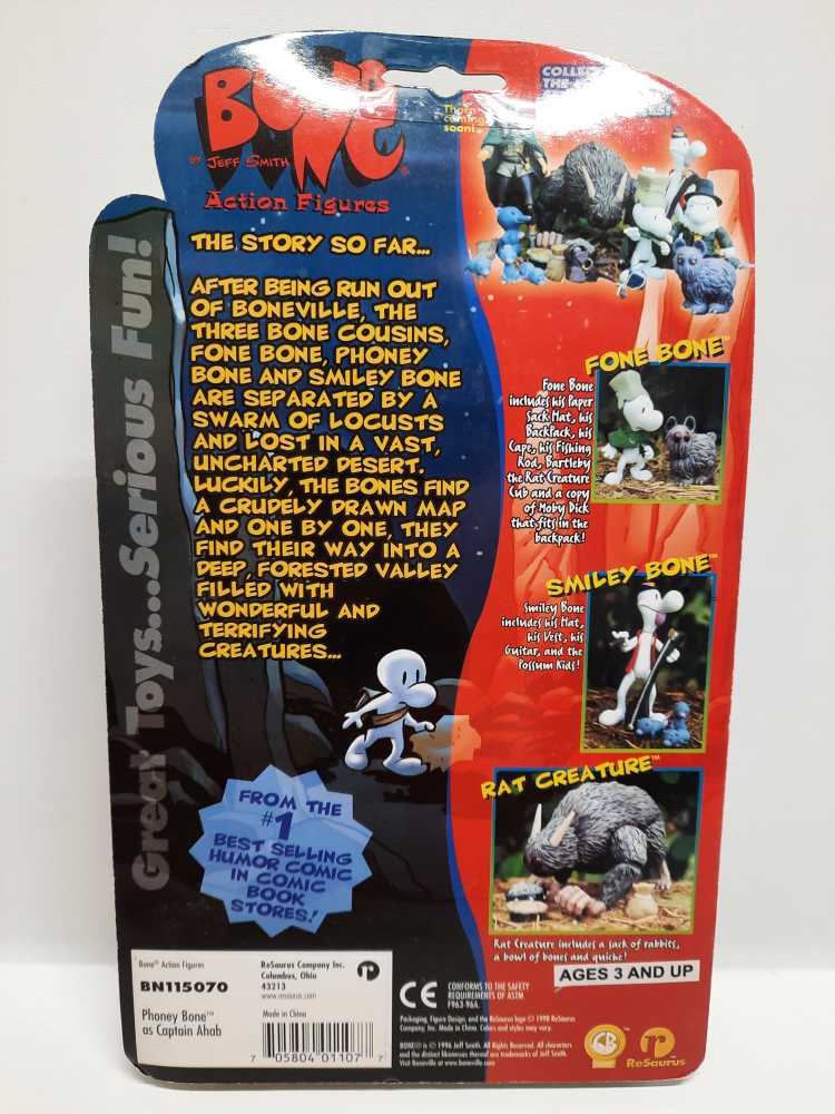 Bone - Phoney Bone As Captain Ahab - Resaurus (Bone) action figure collectible [Barcode 705804011077] - Main Image 2