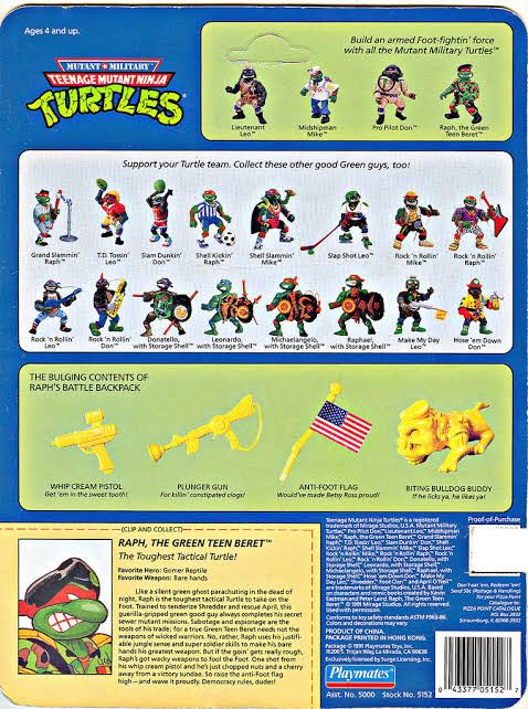 Raph, The Green Teen Beret - Playmates Toys (Teenage Mutant Ninja Turtles) action figure collectible - Main Image 2