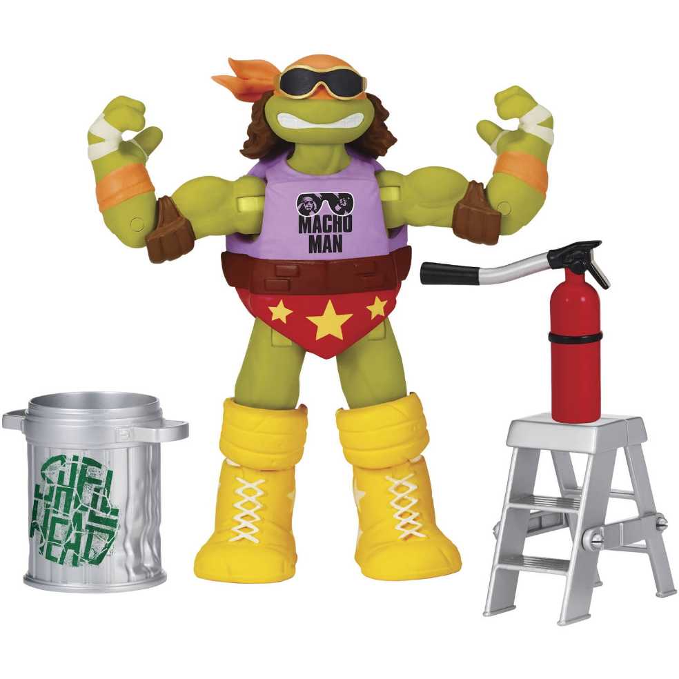 "Macho Man” Michaelangelo  - Viacom (TMNT/WWE Ninja Superstars) action figure collectible [Barcode 043377918882] - Main Image 3