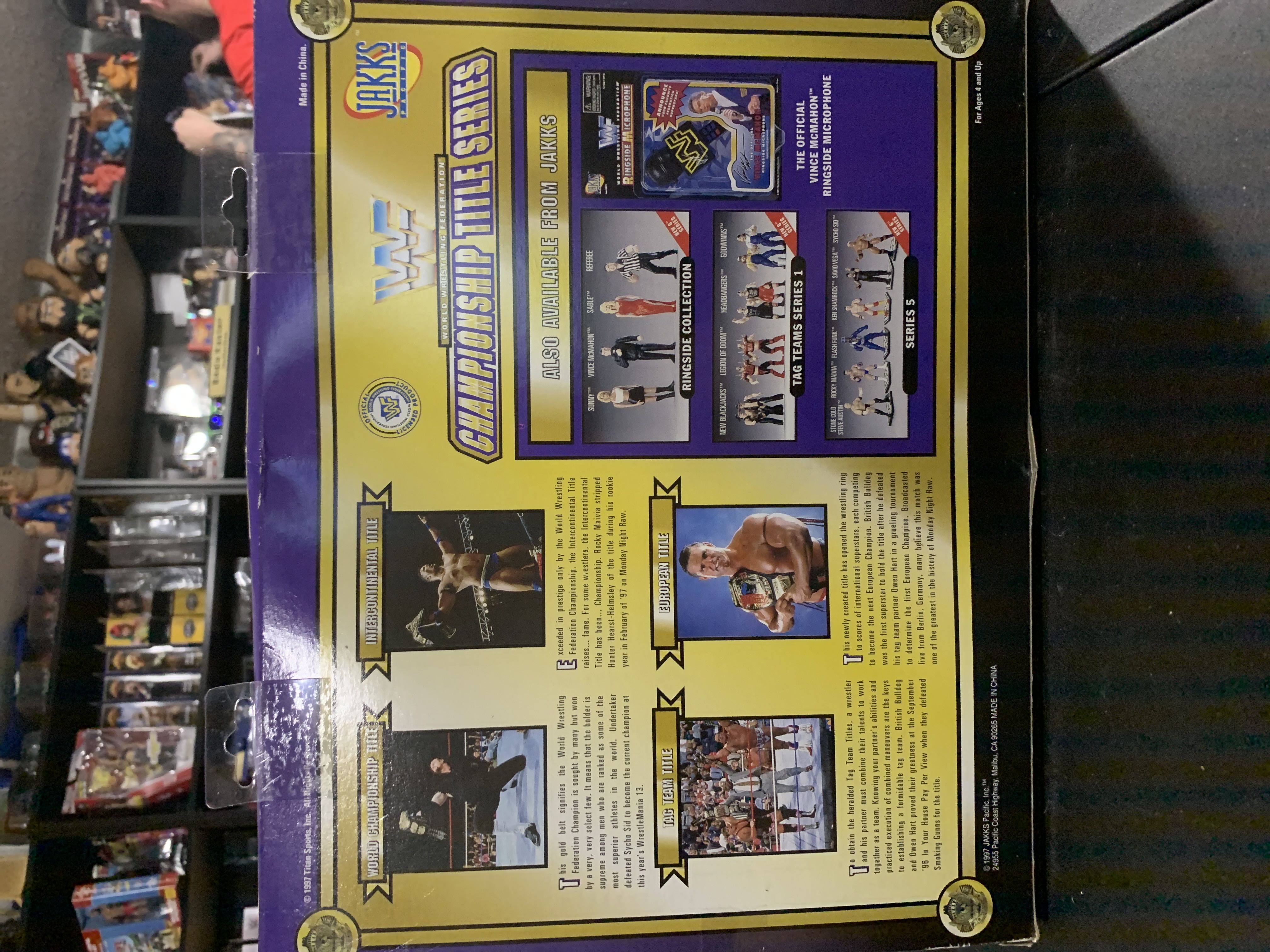 WWF Jakks Pacific BCA Toys ‘R Us Exclusive Championship Title Series Special Edition Collector’s Boxed Set 4 Pack: The Undertaker, Rocky Maivia, British Bulldog, & Owen Hart (“European” Variant) - WWF Jakks Pacific BCA (WWF Jakks Pacific BCA Toys ‘R Us Exclusive Championship Title Series Special Edition Collector’s Boxed Set 4 Pack) action figure collectible [Barcode 039897805085] - Main Image 2