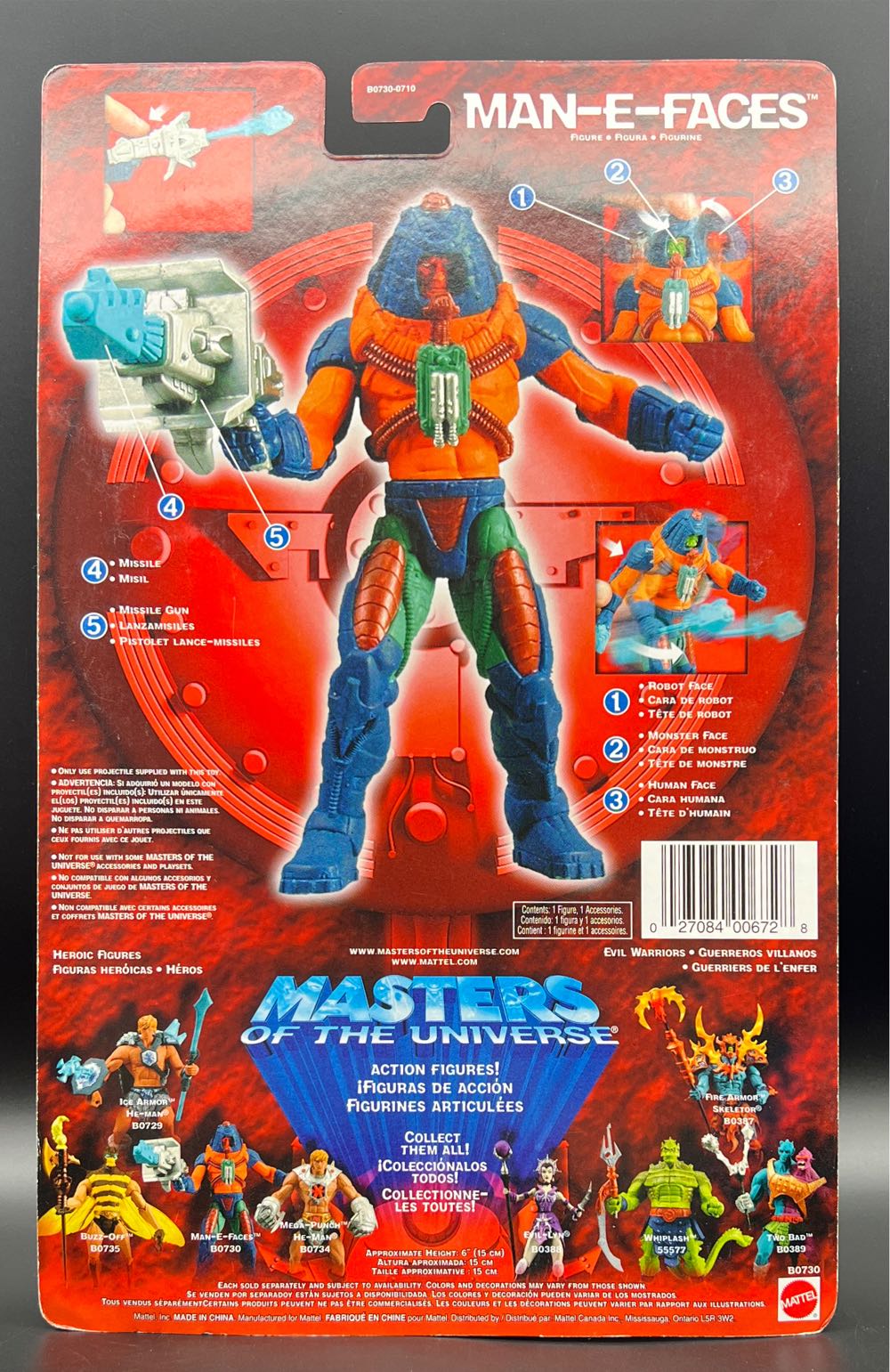 Man-E-Faces - Mattel (Masters Of The Universe 200x) action figure collectible [Barcode 027084006728] - Main Image 2