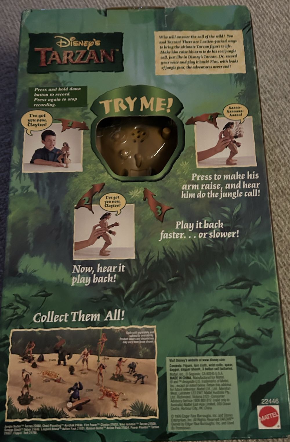 Mattel Disney’s Rad Repeating Tarzan (Aka Beat Off Tarzan) Discontinued   action figure collectible [Barcode 074299224461] - Main Image 2