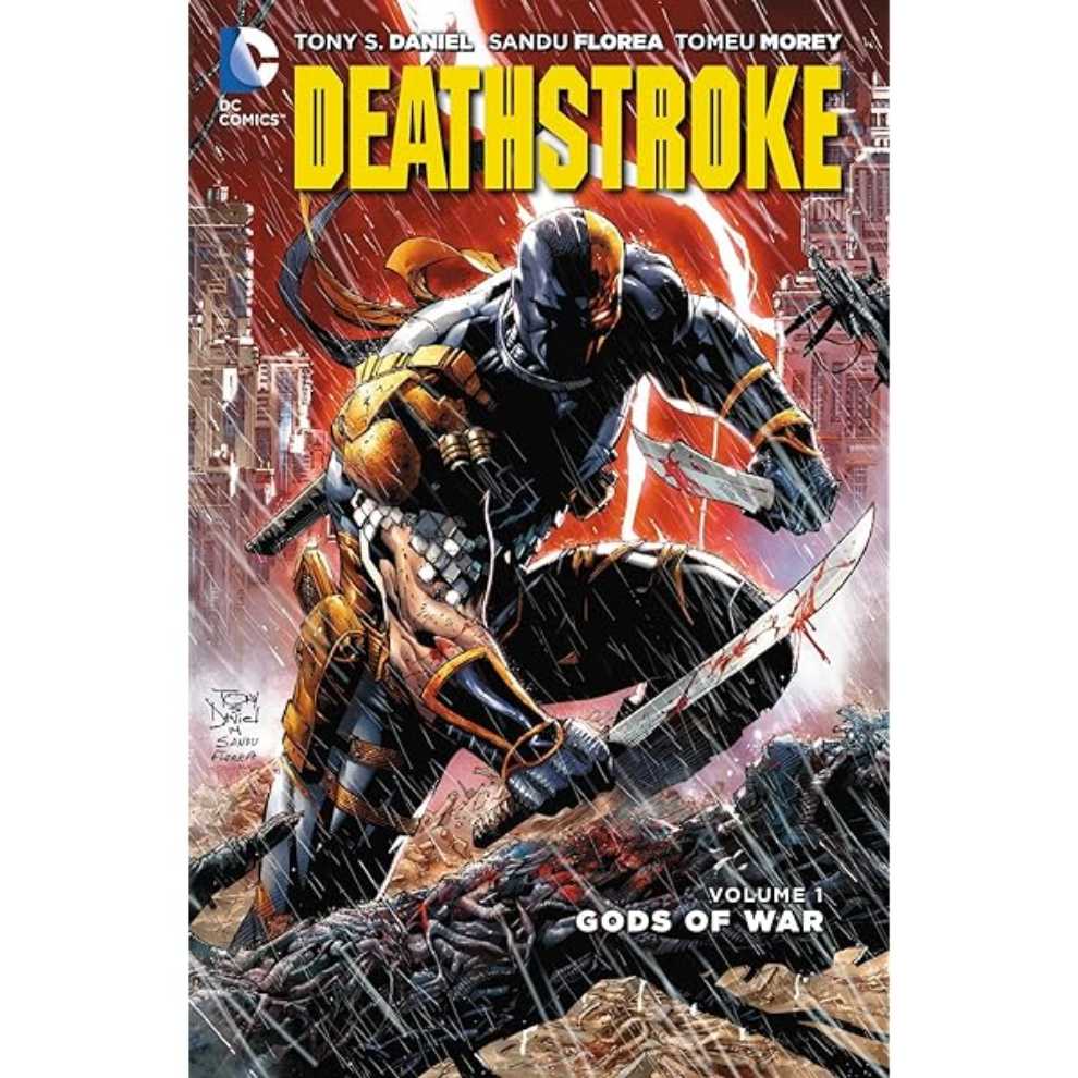 DC Comics Deathstroke (2014) Vol. 1: Gods of War with Deathstroke Mask  (DC Comics) action figure collectible [Barcode 9781401259983] - Main Image 3