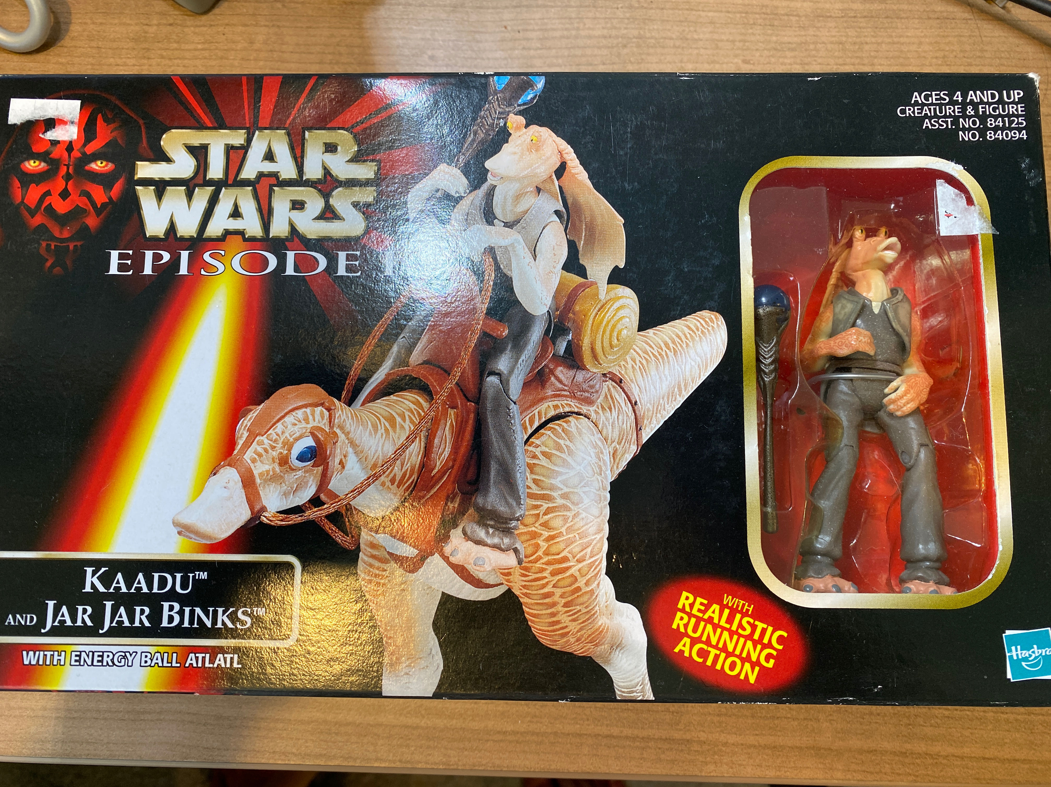 Star Wars Kaadu and Jar Jar Binks - Hasbro (Star Wars: Episode 1: 3”) action figure collectible [Barcode 076281840949] - Main Image 1