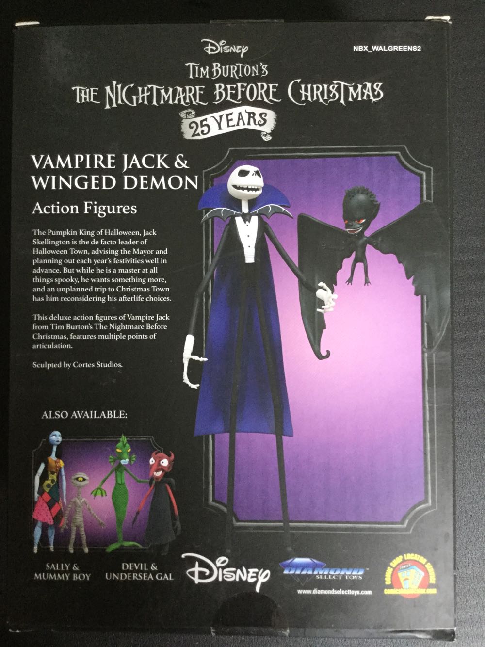 The Nightmare Before Christmas Vampire Jack  & Winged Demon - Diamond Select Toys (25th Anniversary) action figure collectible [Barcode 699788831557] - Main Image 2