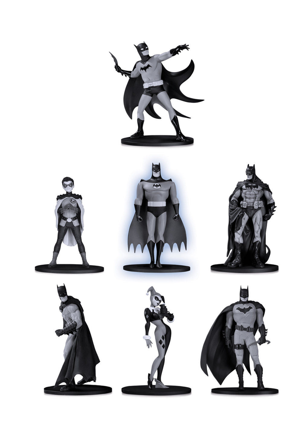 Batman Black And White Mini Figure 7 Pack Series 2 - DC Collectibles (Batman Black & White) action figure collectible [Barcode 761941362212] - Main Image 2