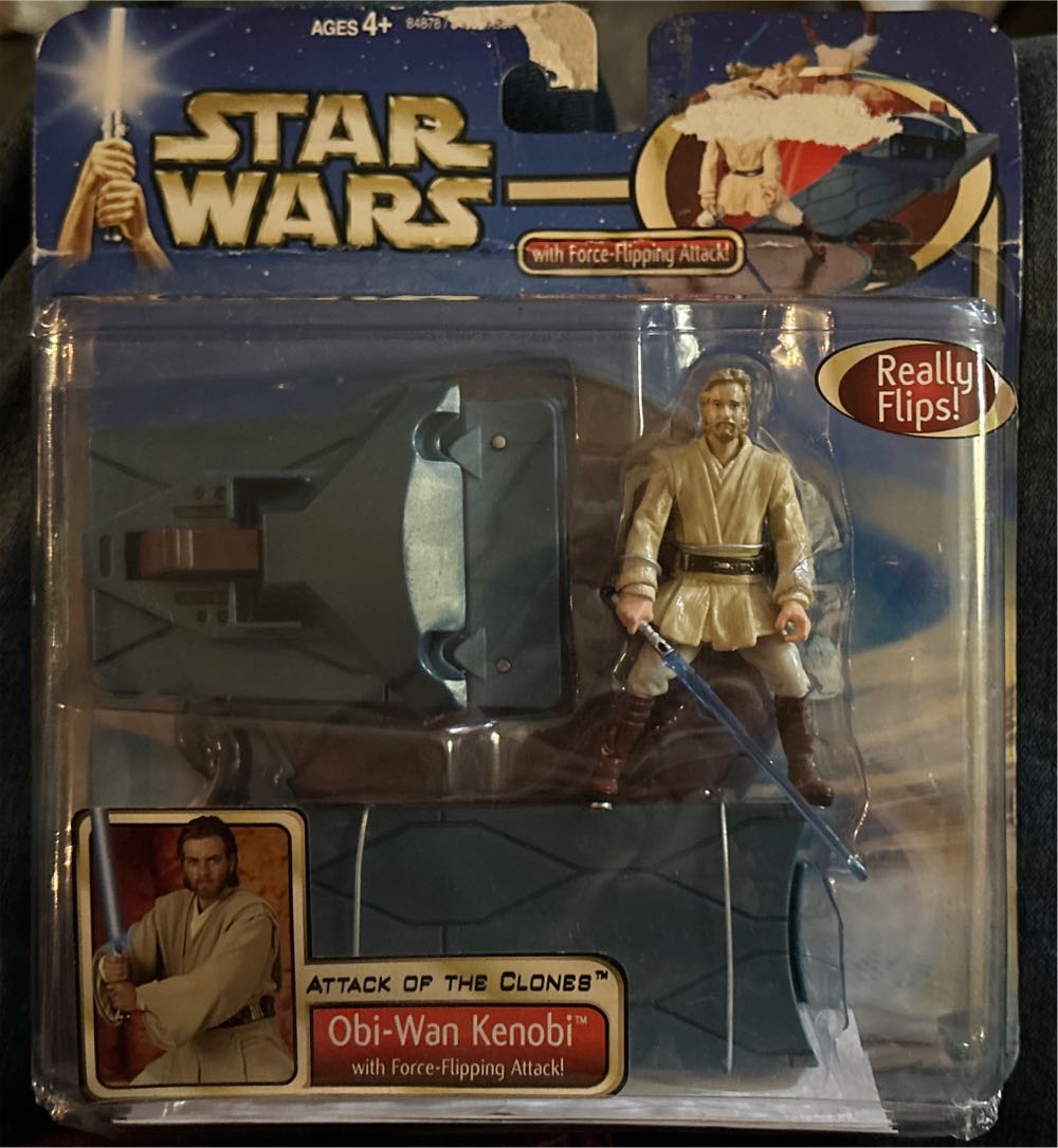 Obi-Wan Kenobi w/ Force-Flipping Attack! - Hasbro (Attack Of The Clones) action figure collectible [Barcode 076930848784] - Main Image 3