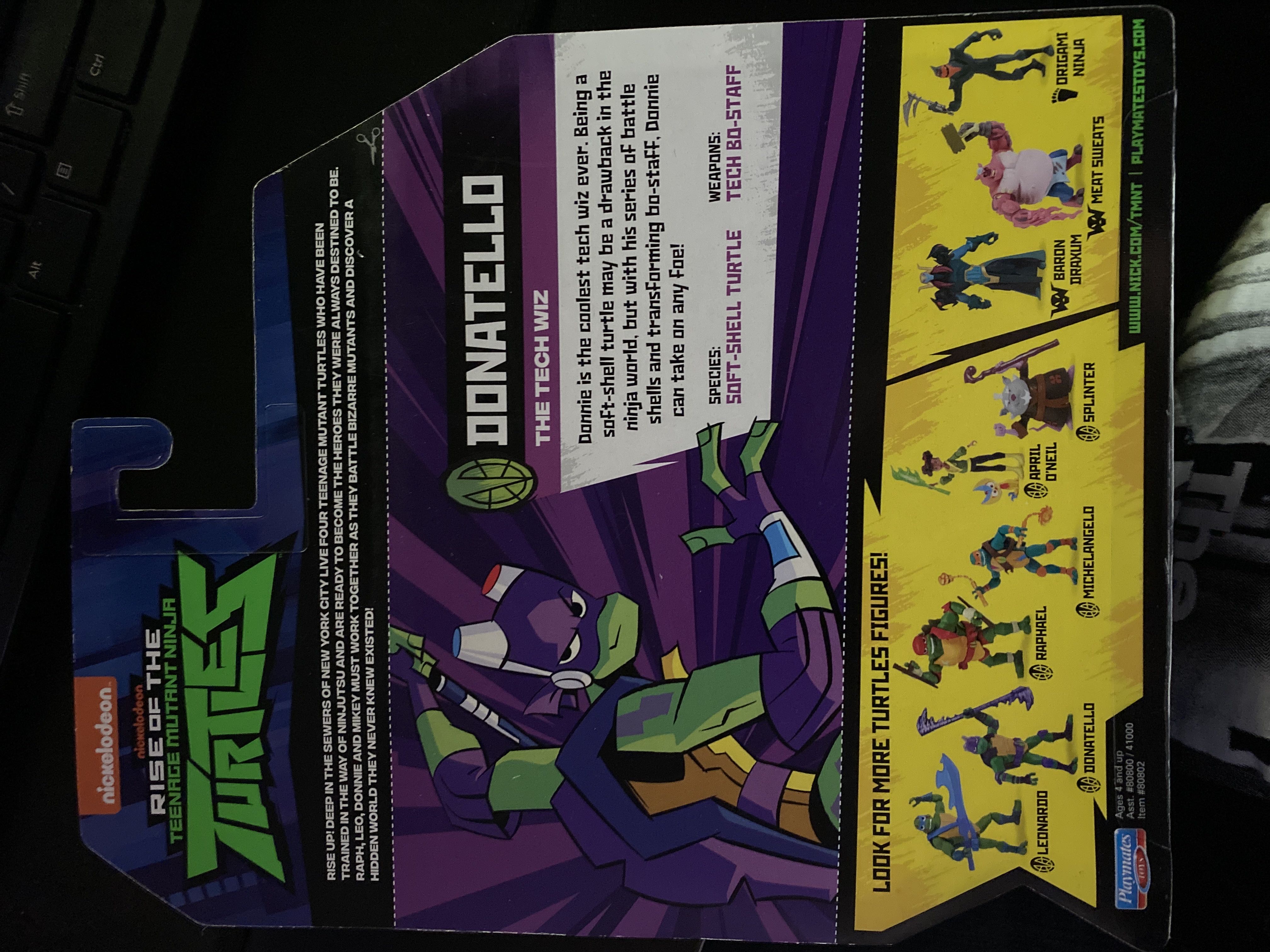 Rise of The Teenage Mutant Ninja Turtles Donatello  - Playmates (TMNT 2018 Line) action figure collectible [Barcode 043377808022] - Main Image 2
