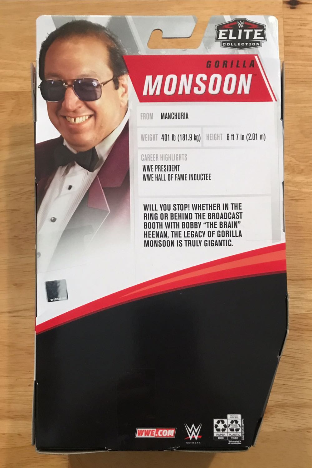 Gorilla Monsoon - Mattel (WWE Elite Series 72) action figure collectible [Barcode 887961833676] - Main Image 2
