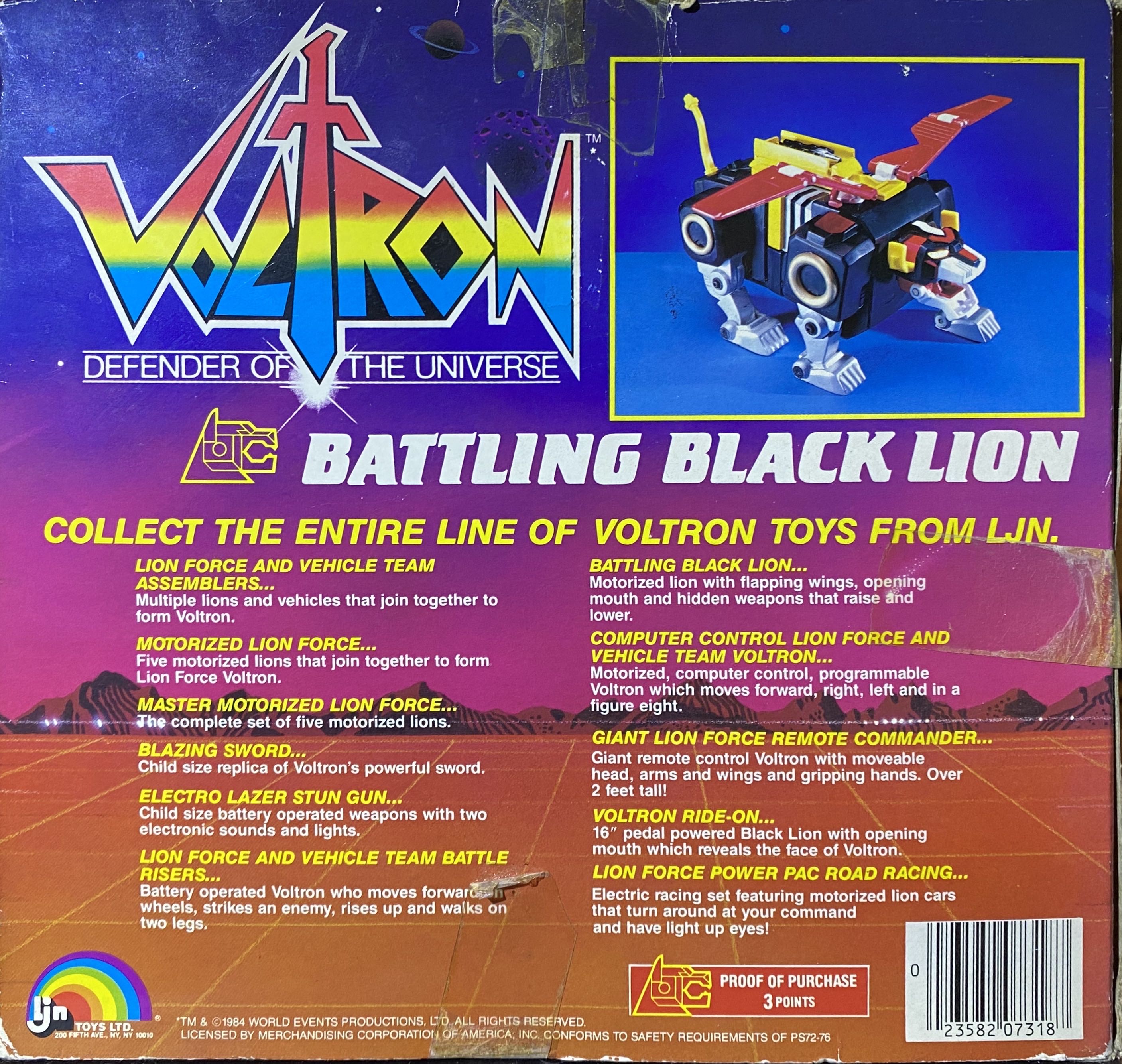 Voltron “Battling Black Lion” - LJN Toys Ltd. (Defenders of the Universe) action figure collectible [Barcode 023582073187] - Main Image 2