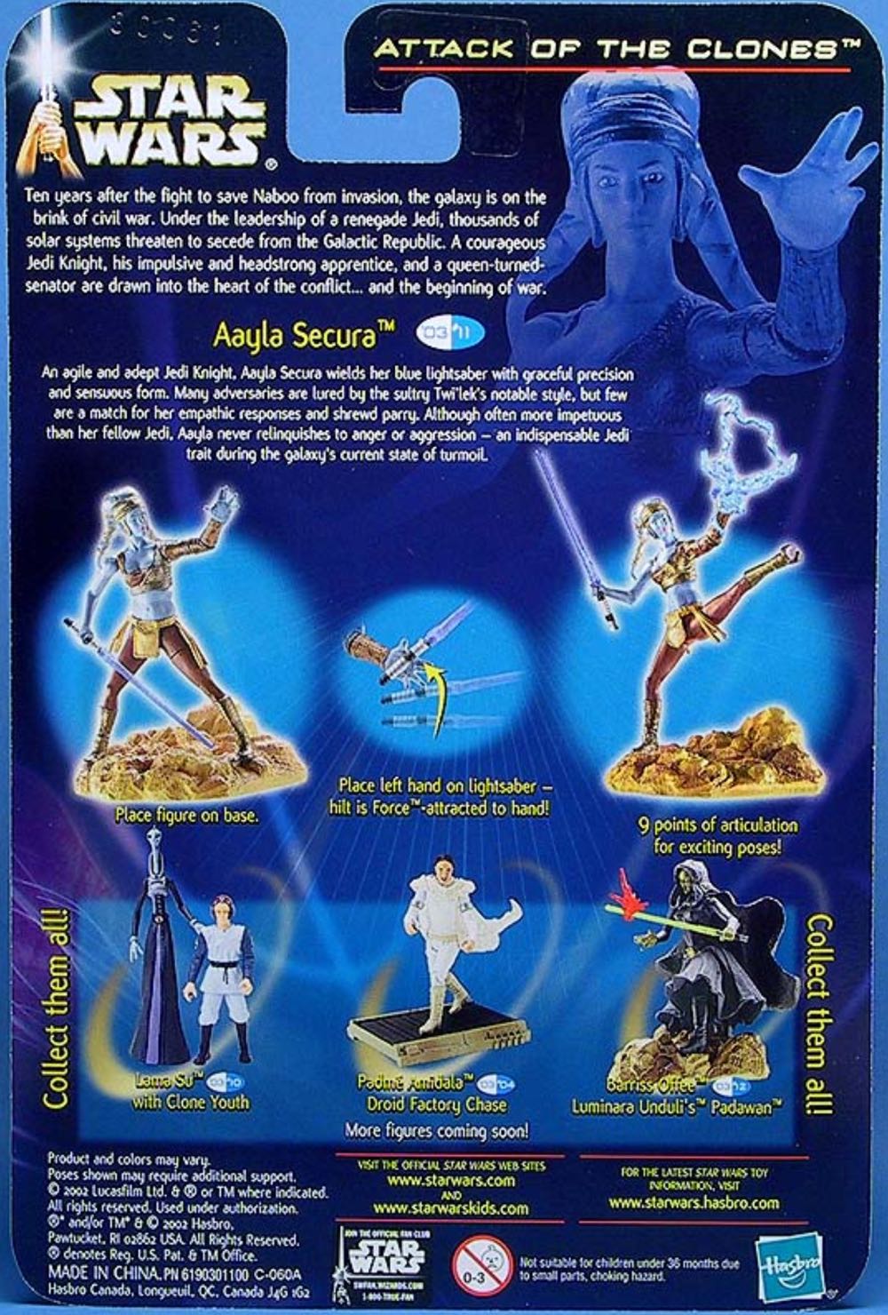 Aayla Secura (Battle of Geonosis) - Hasbro (Attack Of The Clones) action figure collectible [Barcode 076930850152] - Main Image 2