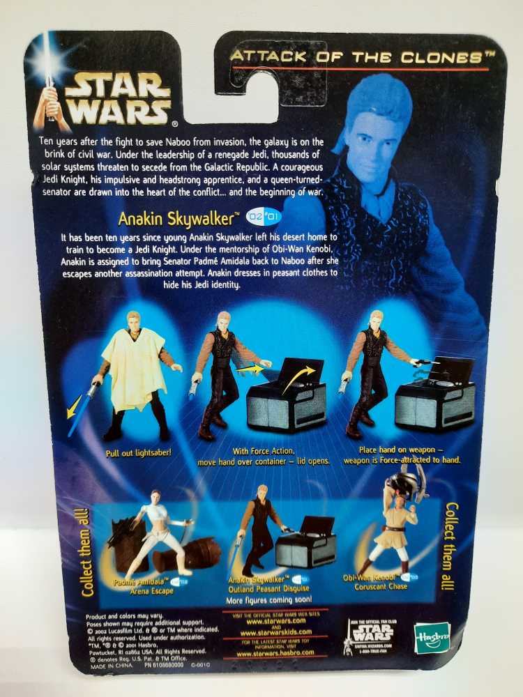 Anakin Skywalker (Outland Peasant Disguise) #02/01 - Hasbro (Star Wars Saga 2002-2004) action figure collectible [Barcode 076930848524] - Main Image 2