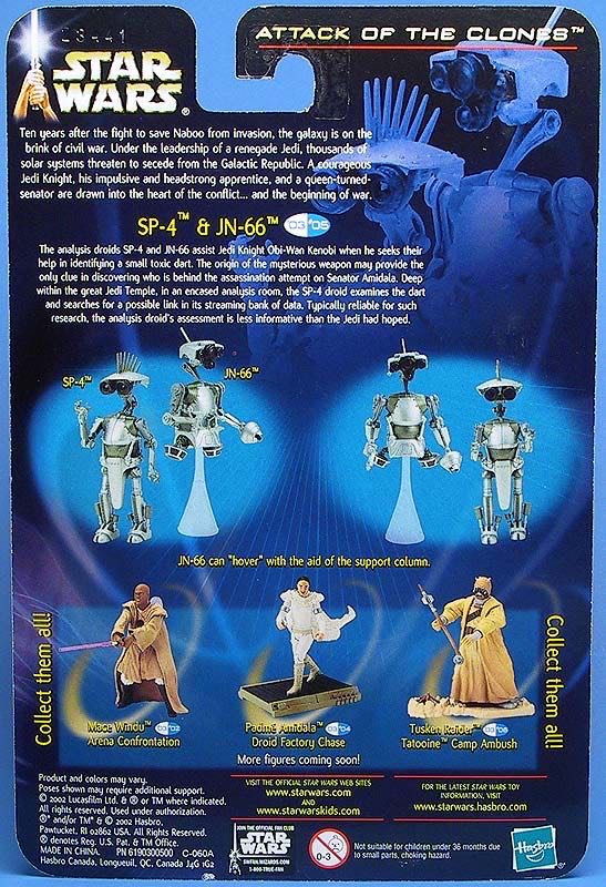 SP-4 & JN-66 (Research Droids) - Hasbro (Star Wars: Saga-Blue: 3”) action figure collectible [Barcode 076930849248] - Main Image 2