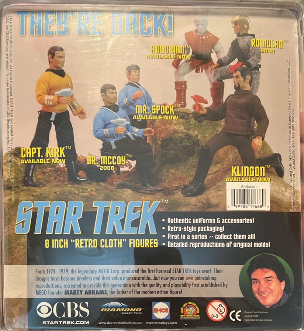 Star Trek diamond select Andorian - MEGO Corp. (Star Trek - The Original Series) action figure collectible [Barcode 699788176689] - Main Image 2