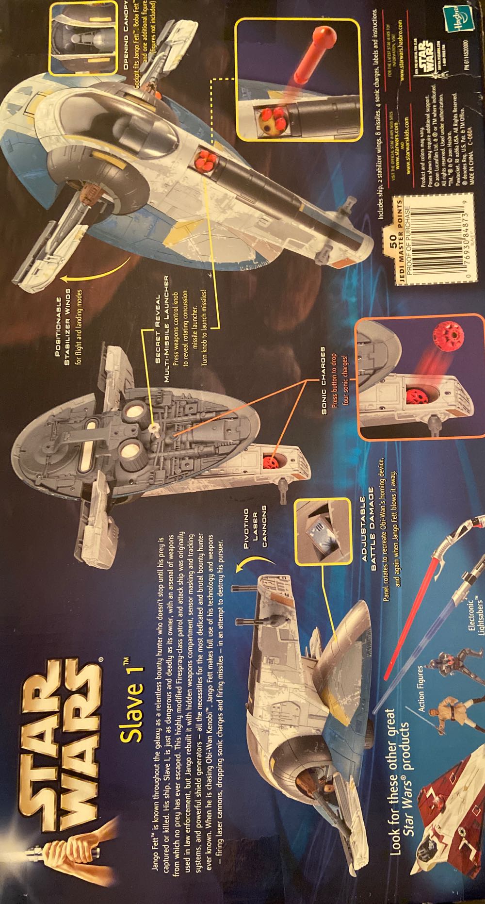 Jango Fett’s Slave 1 - Secret Attack Reveal - Hasbro (Star Wars: Attack Of The Clones) action figure collectible [Barcode 076930848739] - Main Image 2